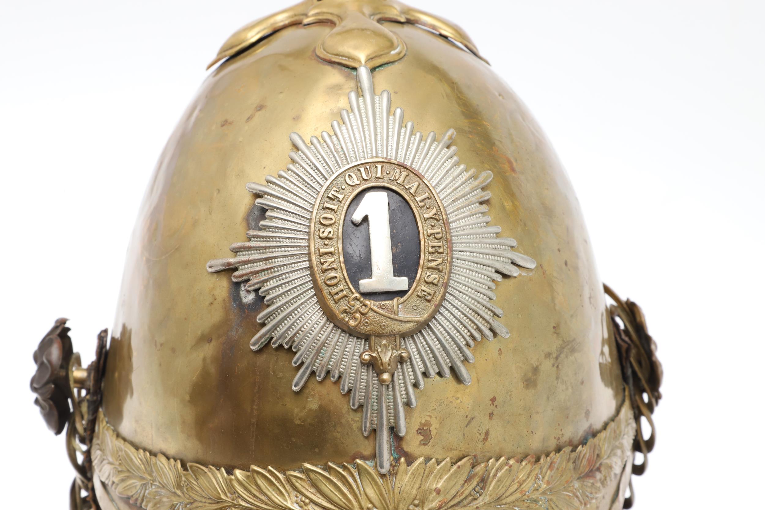 A 1ST DRAGOON GUARDS 1871 PATTERN HELMET. - Image 3 of 15