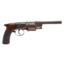 A HARVEY'S PATENT PERCUSSION REVOLVER, FIRST MODEL, NUMBER 3675.