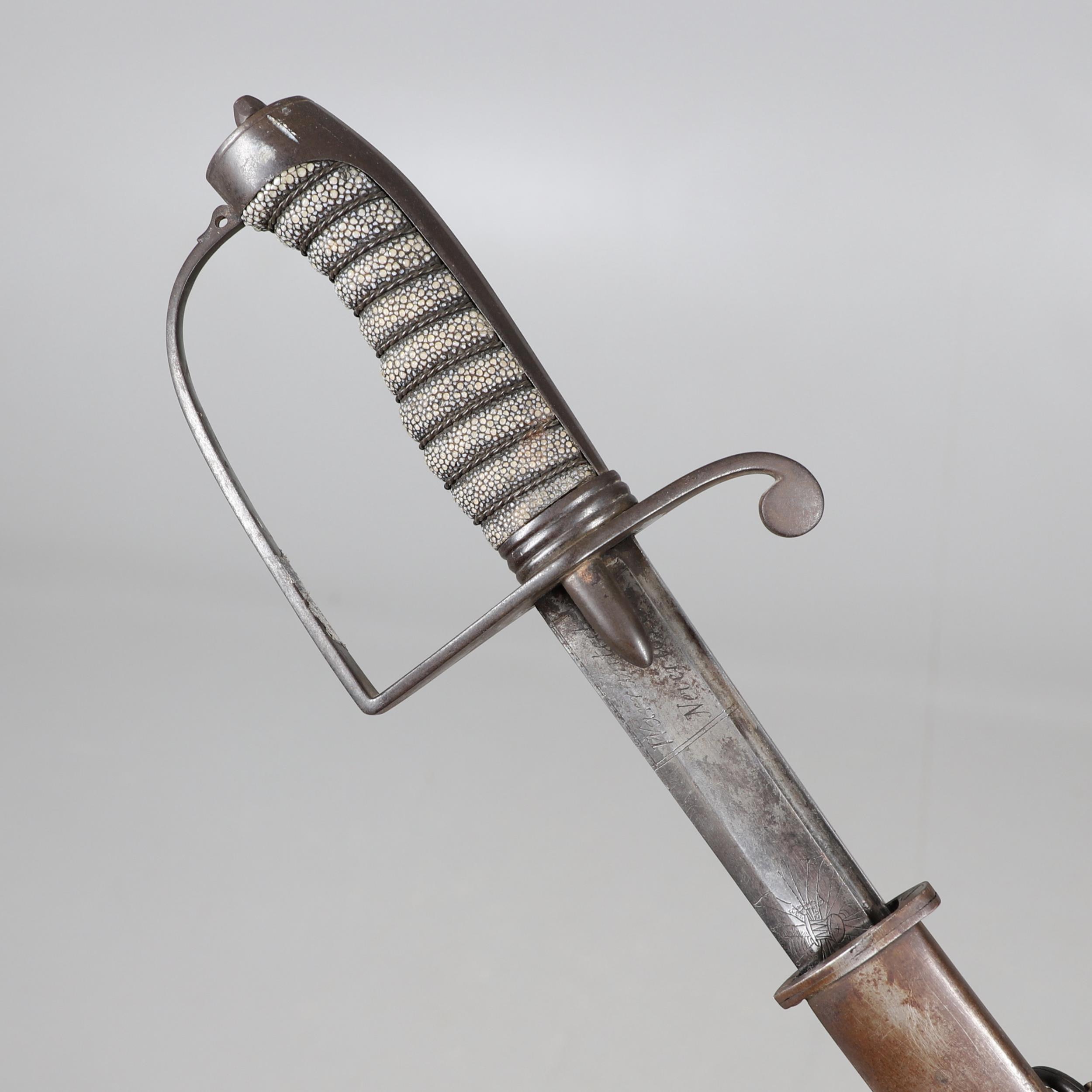 A 1788 PATTERN LIGHT CAVALRY OFFICER'S SWORD AND SCABBARD BY THOMAS GILL OF BIRMINGHAM.