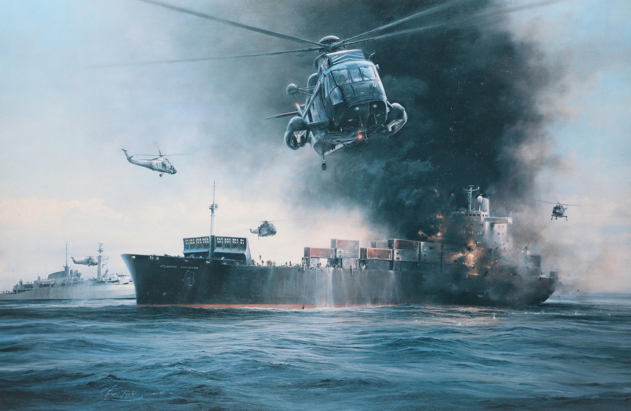 SEA KING RESCUE' AFTER ROBERT TAYLOR AND ANOTHER FLAKLANDS THEMED PRINT. - Bild 3 aus 11