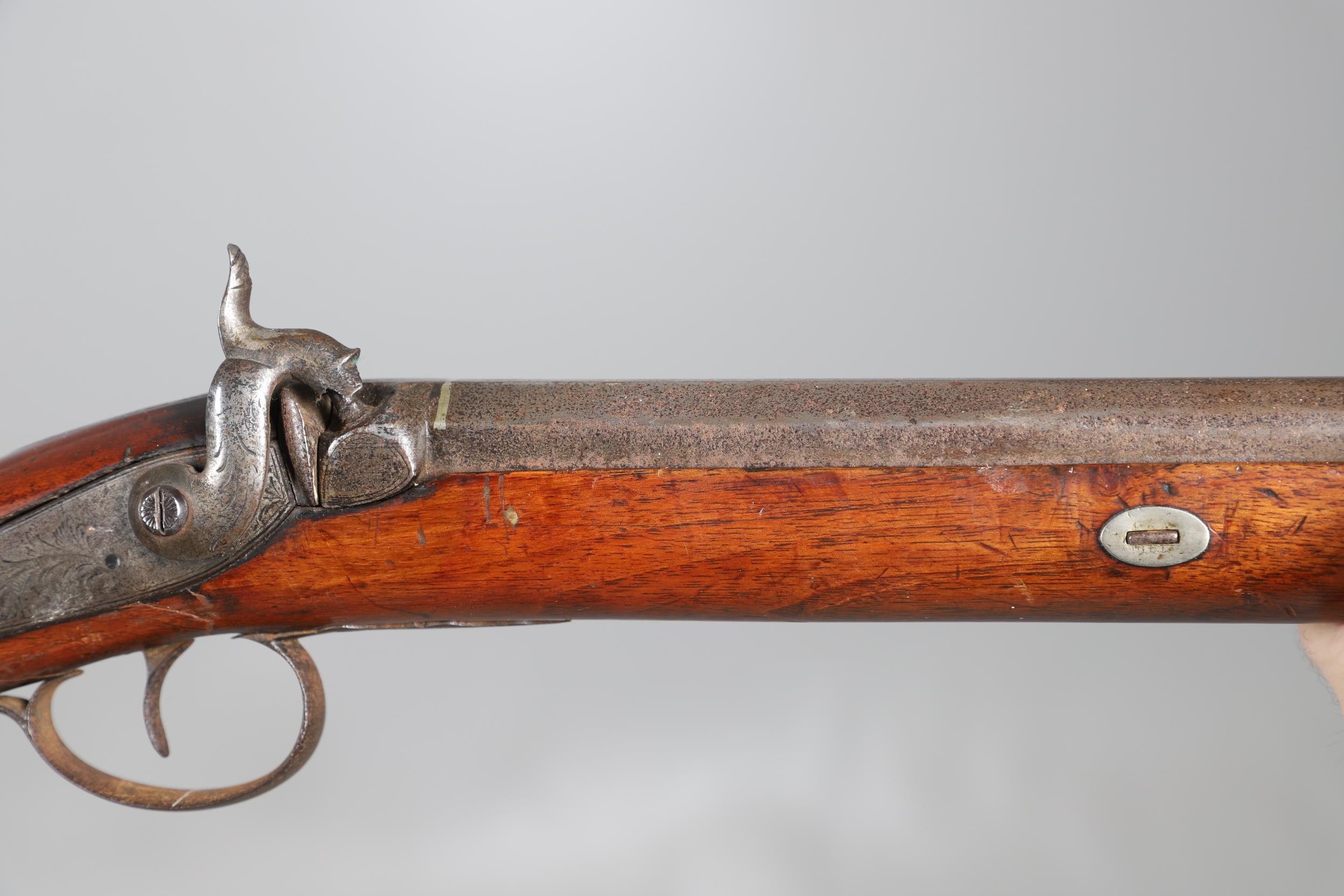 A 19TH CENTURY PERCUSSION SPORTING GUN. - Image 4 of 18