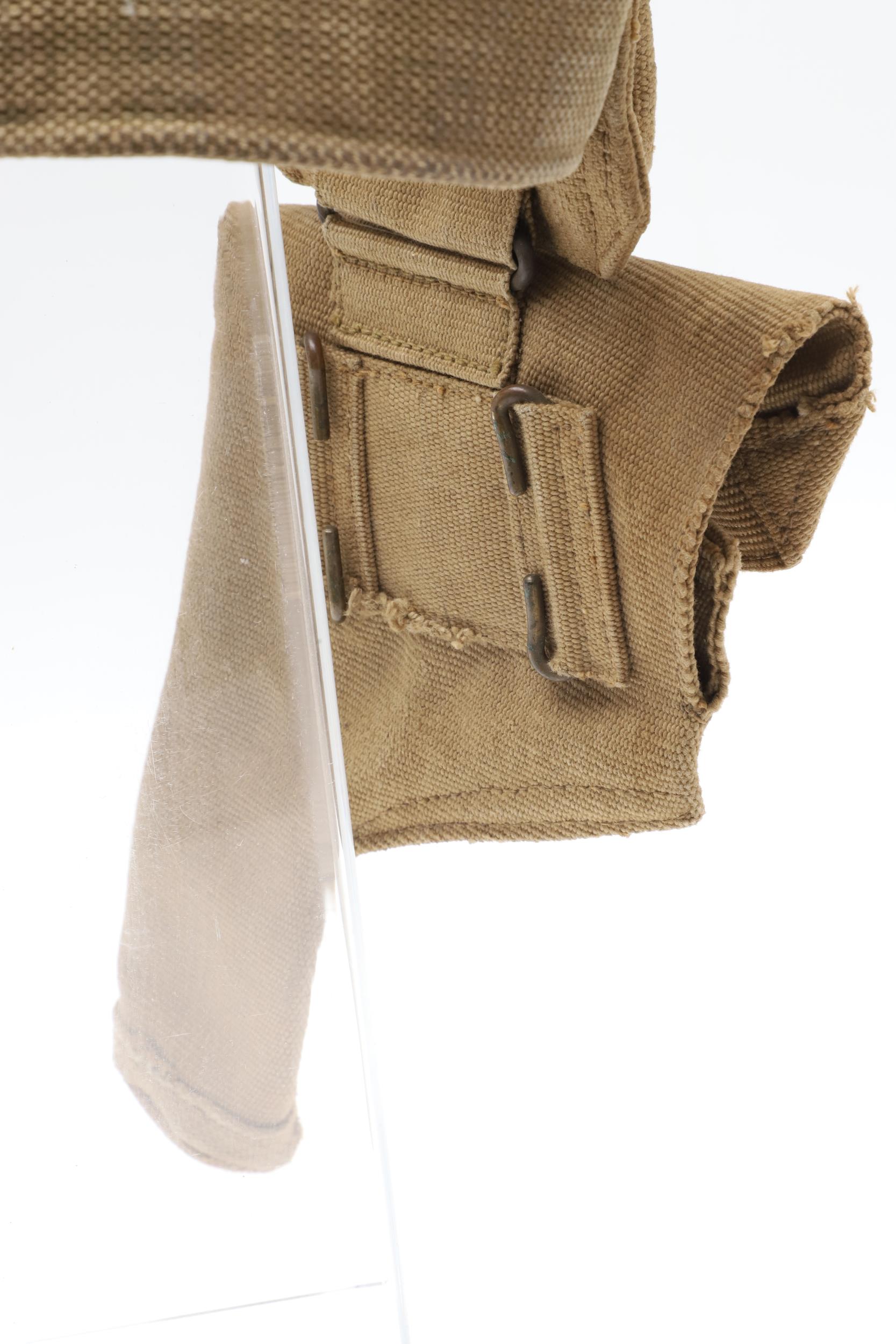 A 1937 PATTERN WEBBING HOLSTER, POUCH AND BELT. - Image 6 of 8