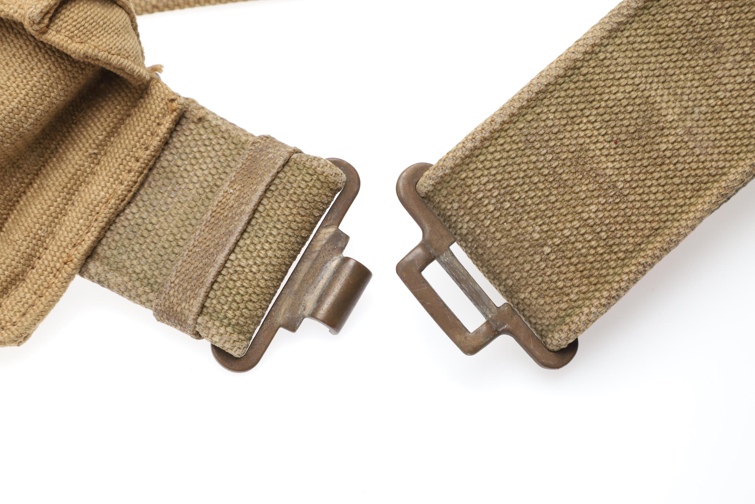 A 1937 PATTERN WEBBING HOLSTER, POUCH AND BELT. - Image 8 of 8