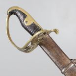 A FIRST WORLD WAR TURKISH CAVALRY OFFICER'S SABRE AND SCABBARD.