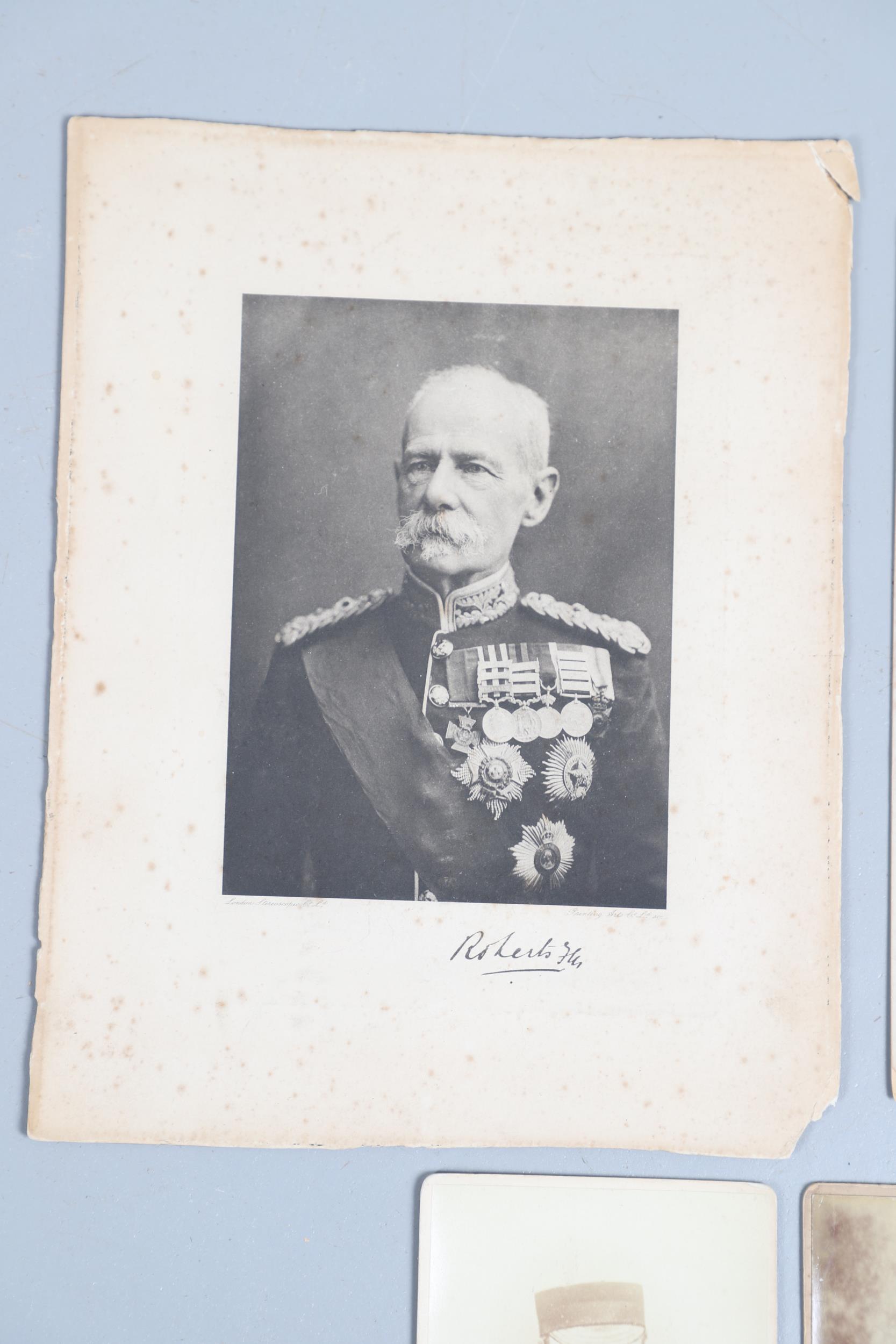 A PHOTOGRAPH OF LORD ROBERTS AND OTHER OFFICERS, AND SIMILAR IMAGES. - Image 2 of 7