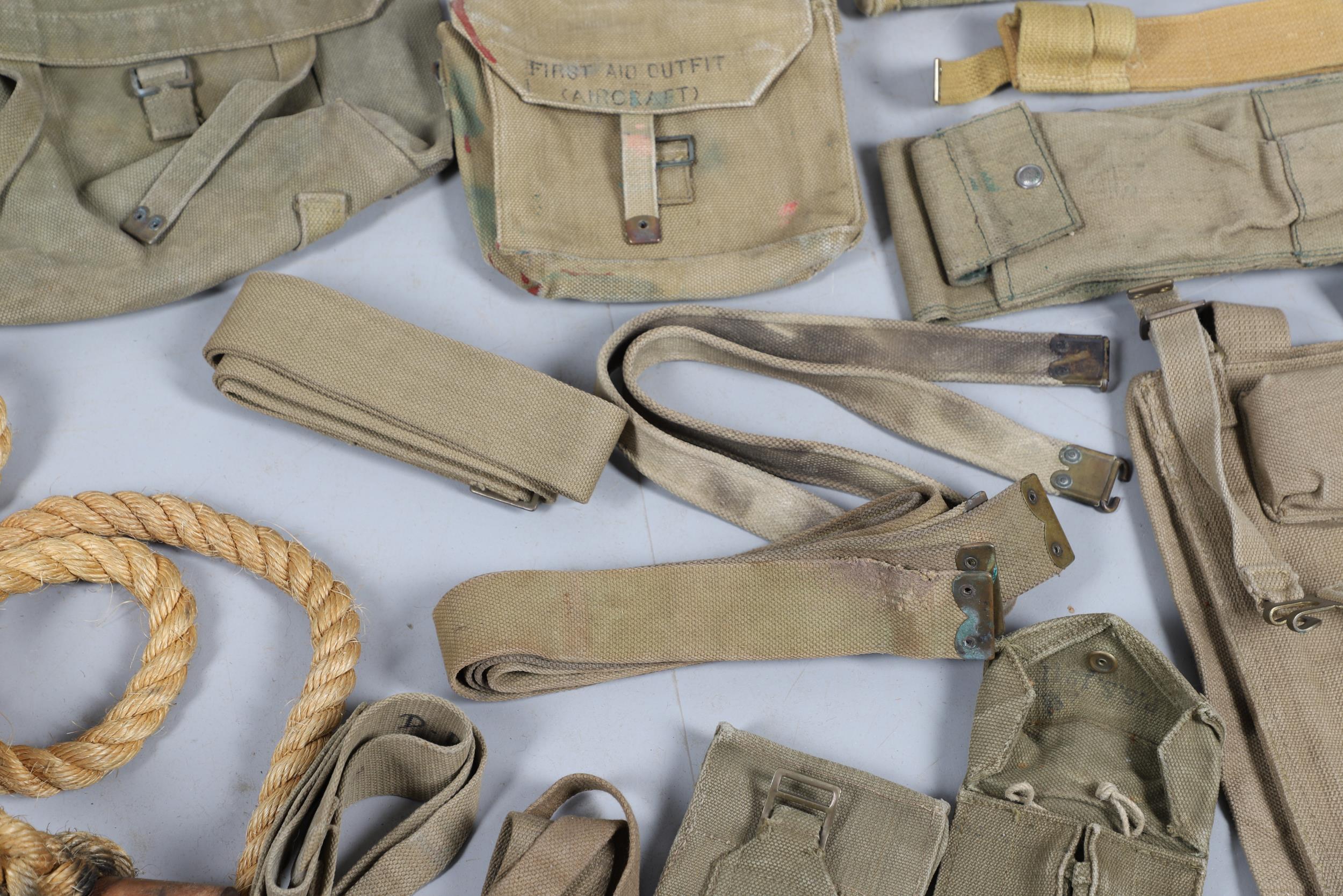 A LARGE COLLECTION OF SECOND WORLD WAR AND LATER WEBBING AND SIMILAR ITEMS. - Image 10 of 27
