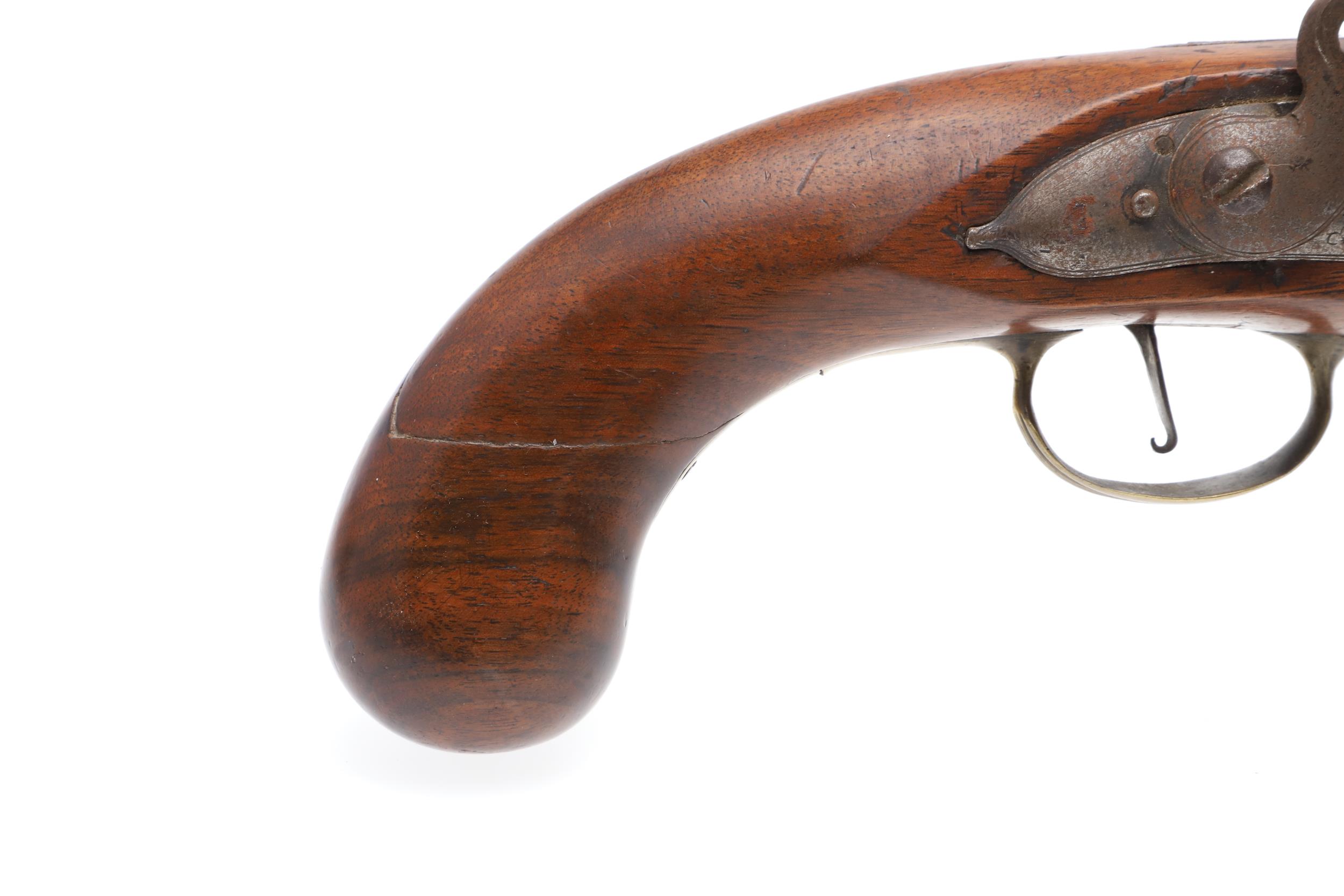 AN EARLY 19TH CENTURY OVERCOAT PISTOL BY C. MALDON. - Image 4 of 10