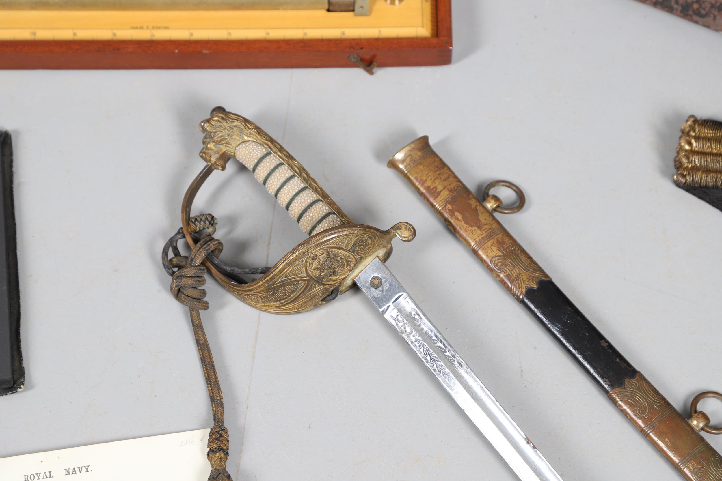 A GEORGE V NAVAL OFFICERS SWORD, HAT, PHOTOGRAPH ALBUM AND OTHER ITEMS THE PROPERTY OF VIVIAN POTTS. - Image 16 of 25