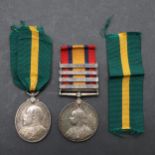A FOUR CLASP QUEEN'S SOUTH AFRICA AND TERRITORIAL PAIR TO THE HAMPSHIRE REGIMENT.
