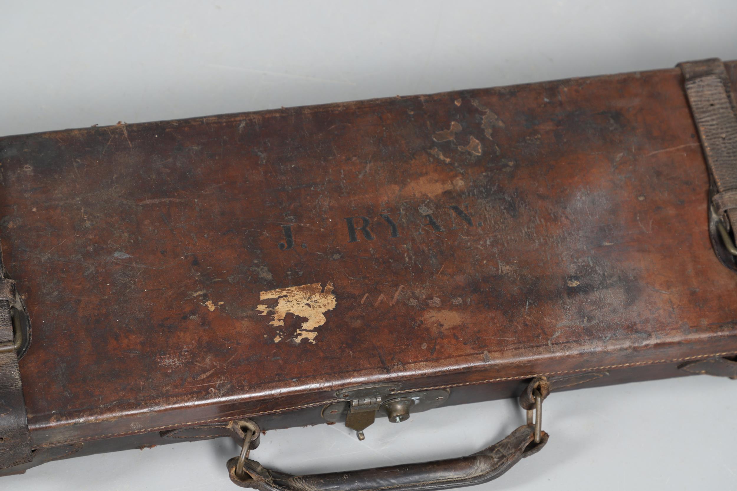 A LEATHER GUN CASE WITH LABEL FOR WILLIAM POWELL AND SONS. - Image 3 of 10