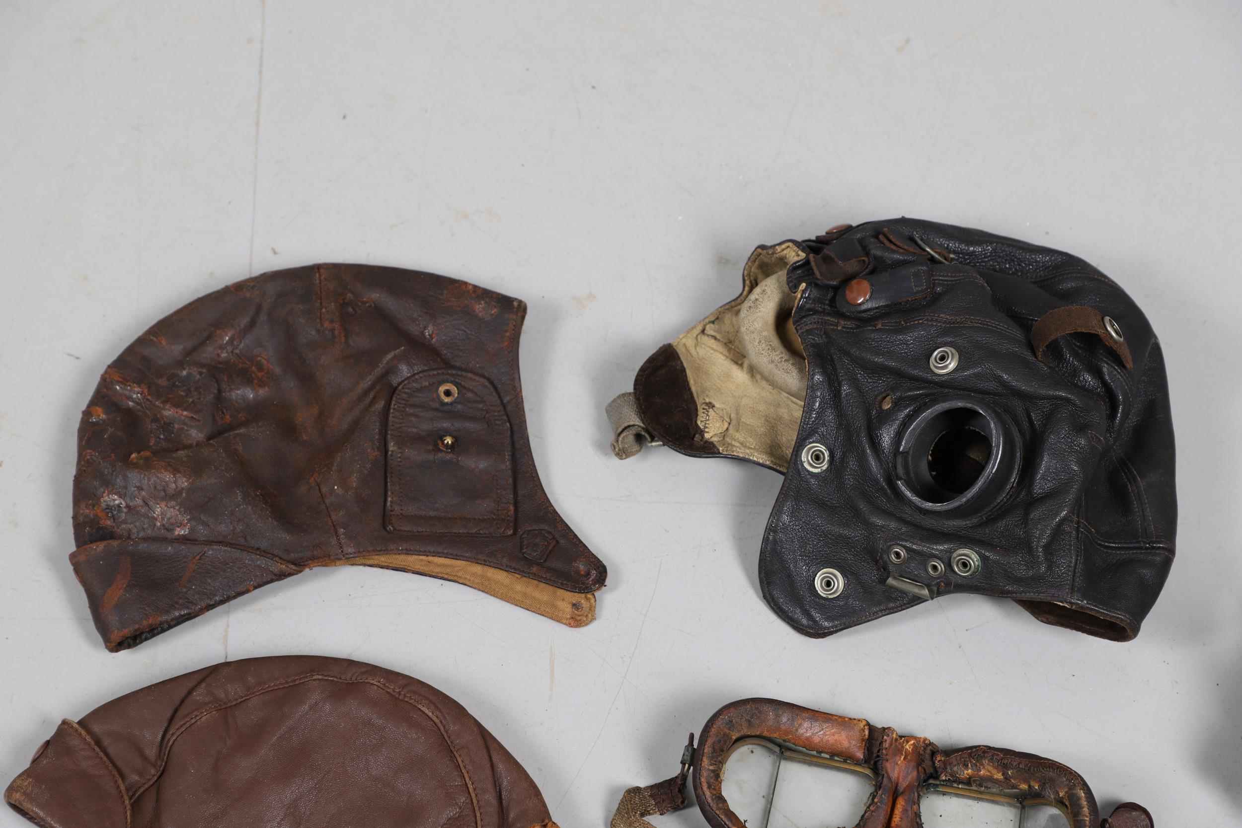 A SECOND WORLD WAR TYPE-C FLYING HELMET GOGGLES AND COMMUNICATIONS MASK. - Image 12 of 17