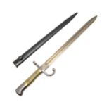 A GERMAN 1891 PATTERN BAYONET AND SCABBARD.