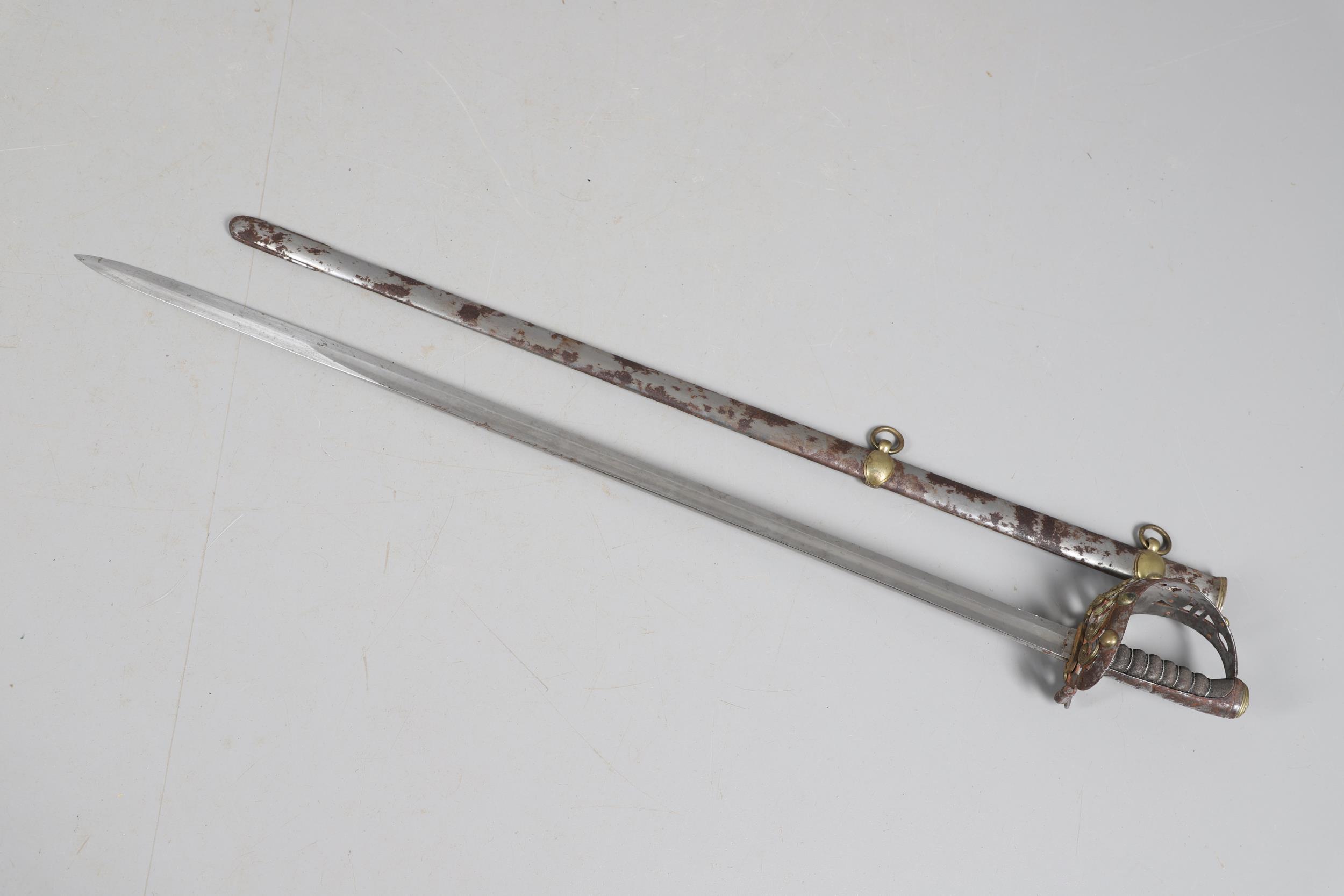 A VICTORIAN 1834/1874 PATTERN HOUSEHOLD CAVALRY OFFICER'S SWORD AND SCABBARD. - Image 10 of 13