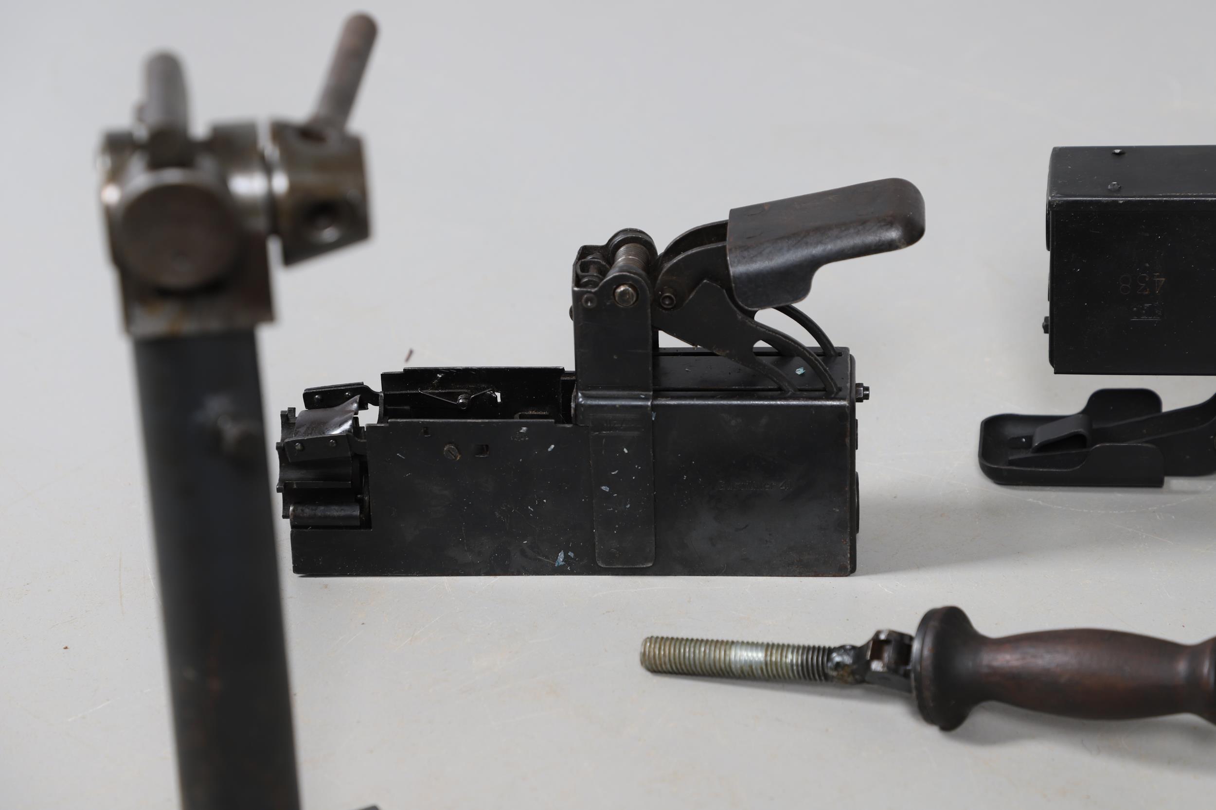 TWO MACHINE GUN BELT LOADING TOOLS AND A COLLECTION OF OTHER ITEMS. - Image 3 of 19