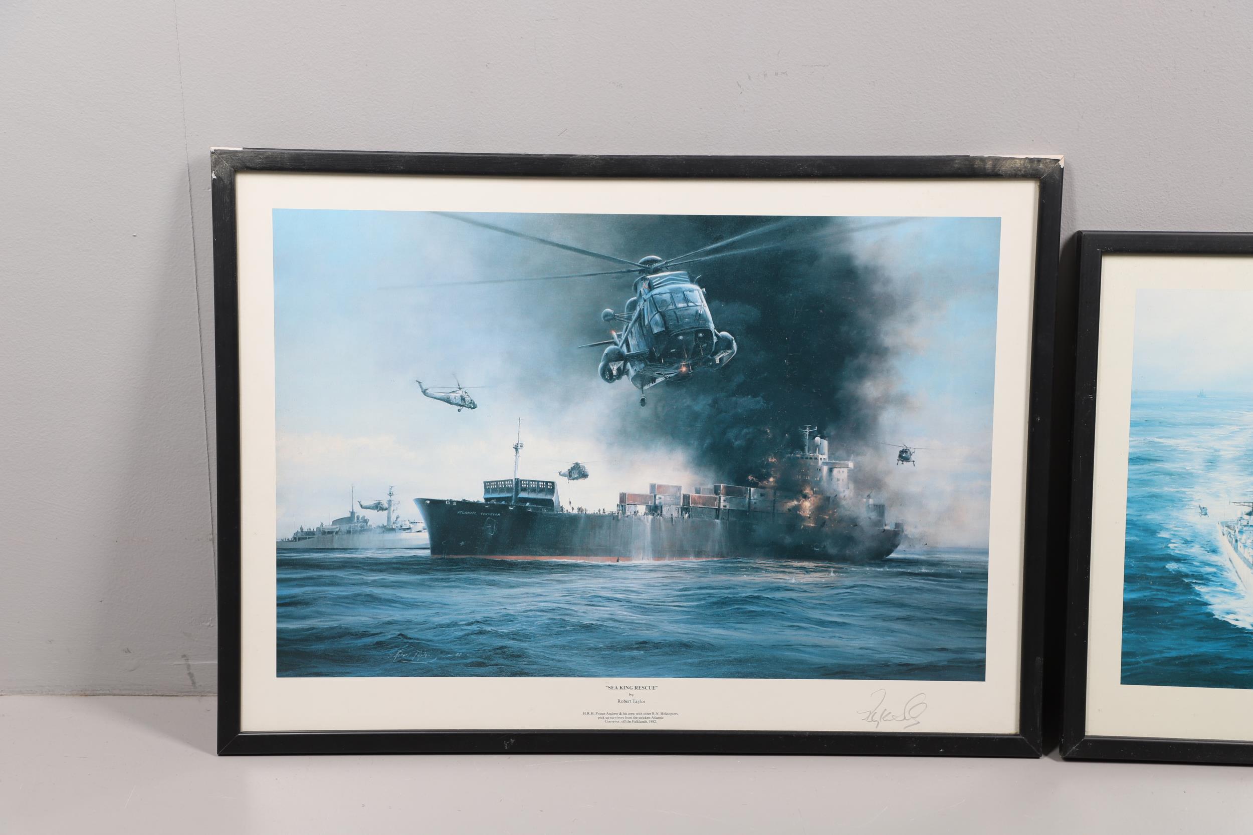 SEA KING RESCUE' AFTER ROBERT TAYLOR AND ANOTHER FLAKLANDS THEMED PRINT. - Bild 2 aus 11