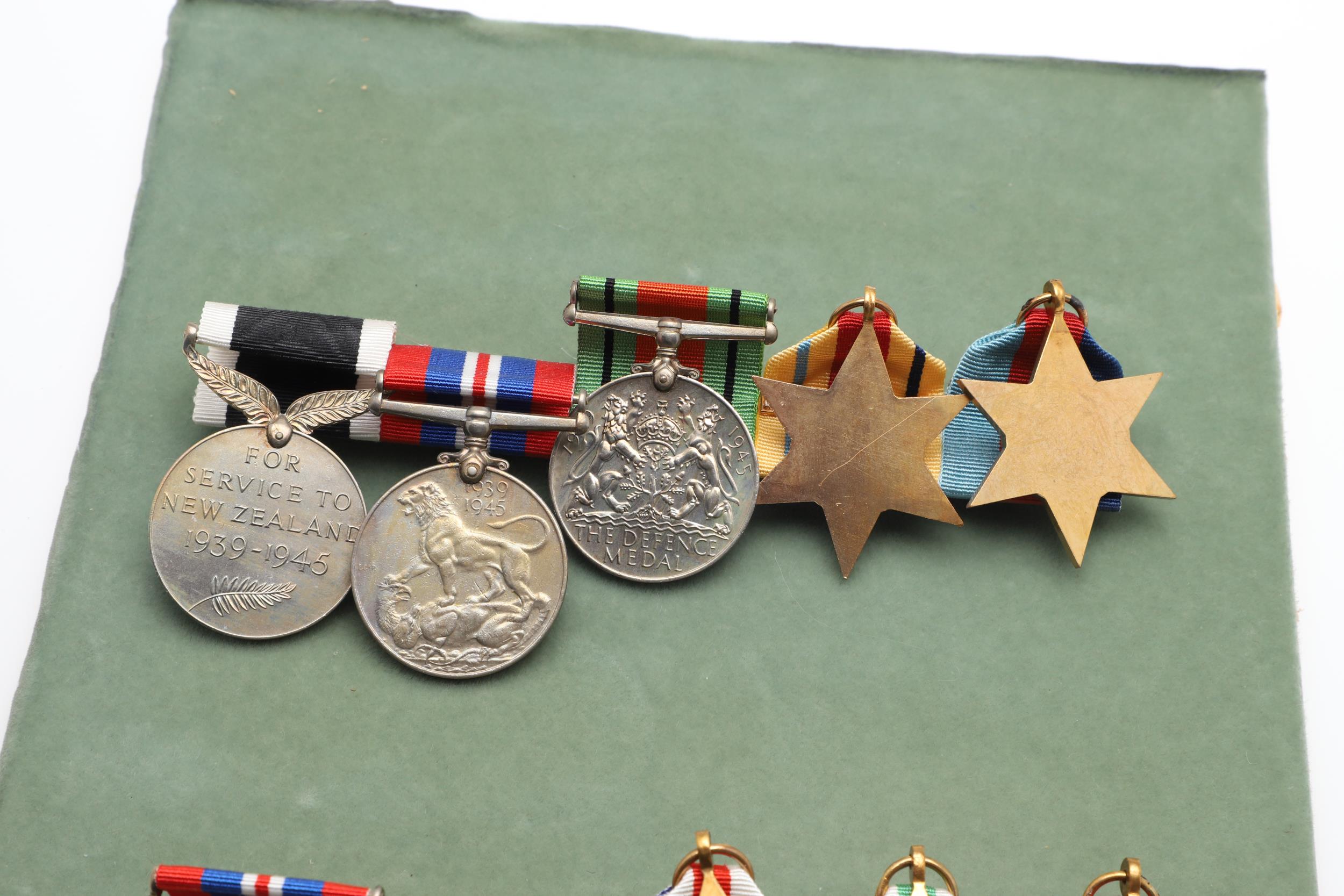 THREE BARS OF SECOND WORLD WAR MEDALS TO INCLUDE A NEW ZEALAND WAR SERVICE GROUP. - Image 3 of 11