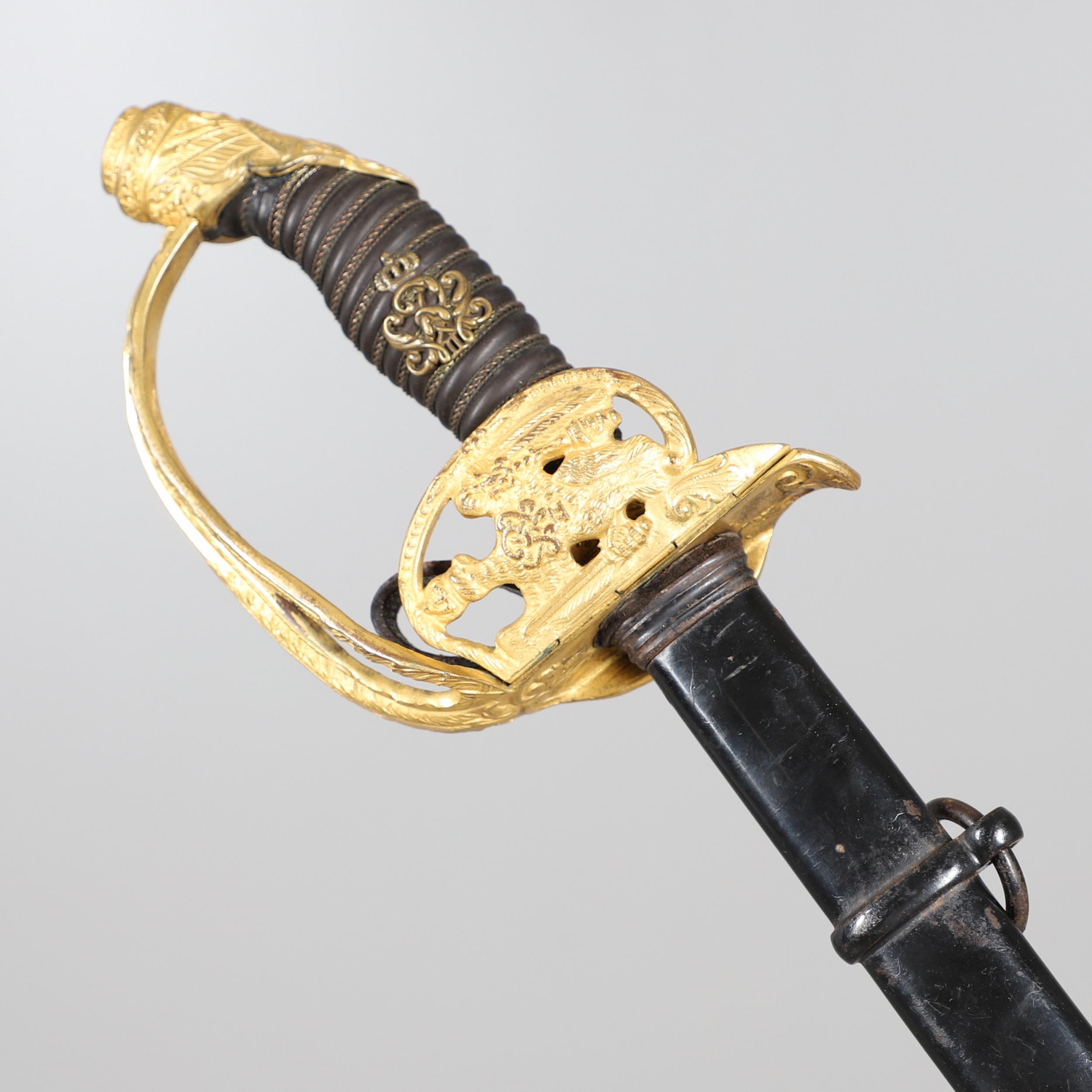 PRUSSIAN SENIOR INFANTRY OFFICER'S 1889 PATTERN SWORD AND SCABBARD.