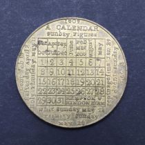 A GEORGE III CALENDAR MEDAL BY KEMPSON AND KINDON FOR 1809.