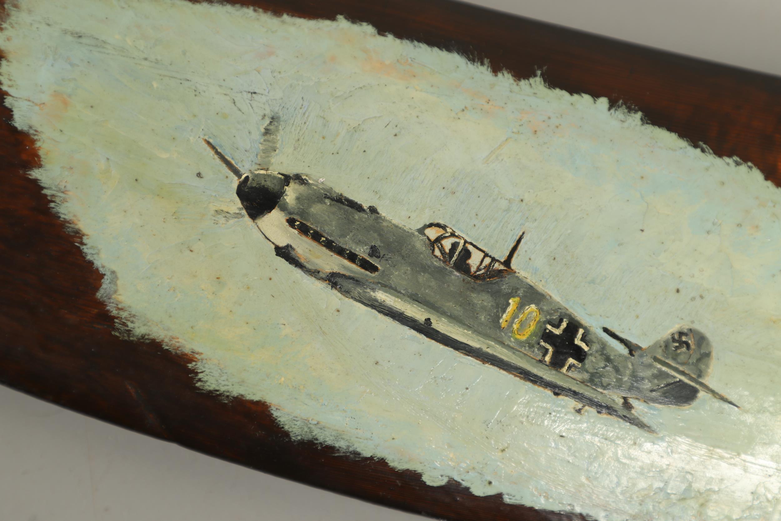 A BATTLE OF BRITAIN PAINTED WOODEN PROPELLER BLADE. - Image 6 of 11