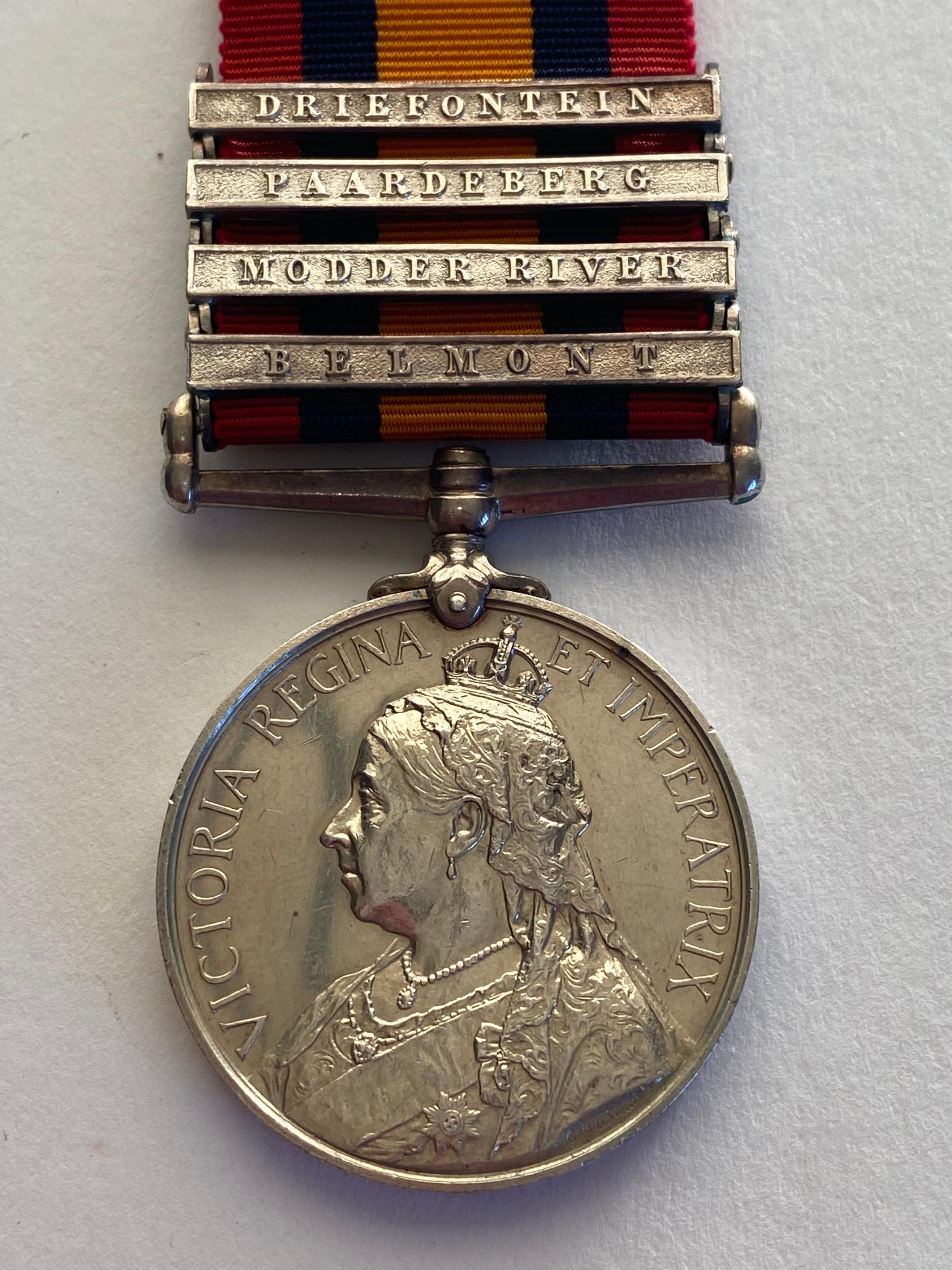 A FOUR CLASP QUEEN'S SOUTH AFRICA MEDAL TO A FIRST WORLD WAR CASUALTY AT JUTLAND.