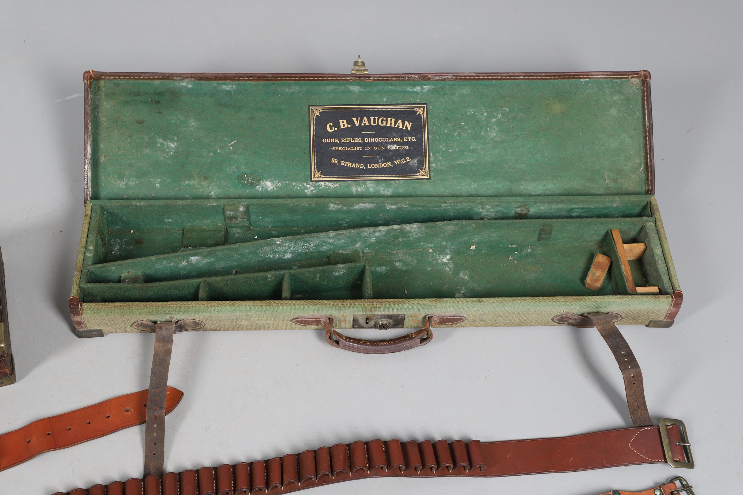 A LEATHER SHOTGUN CASE AND OTHER GUN CASES. - Image 5 of 16