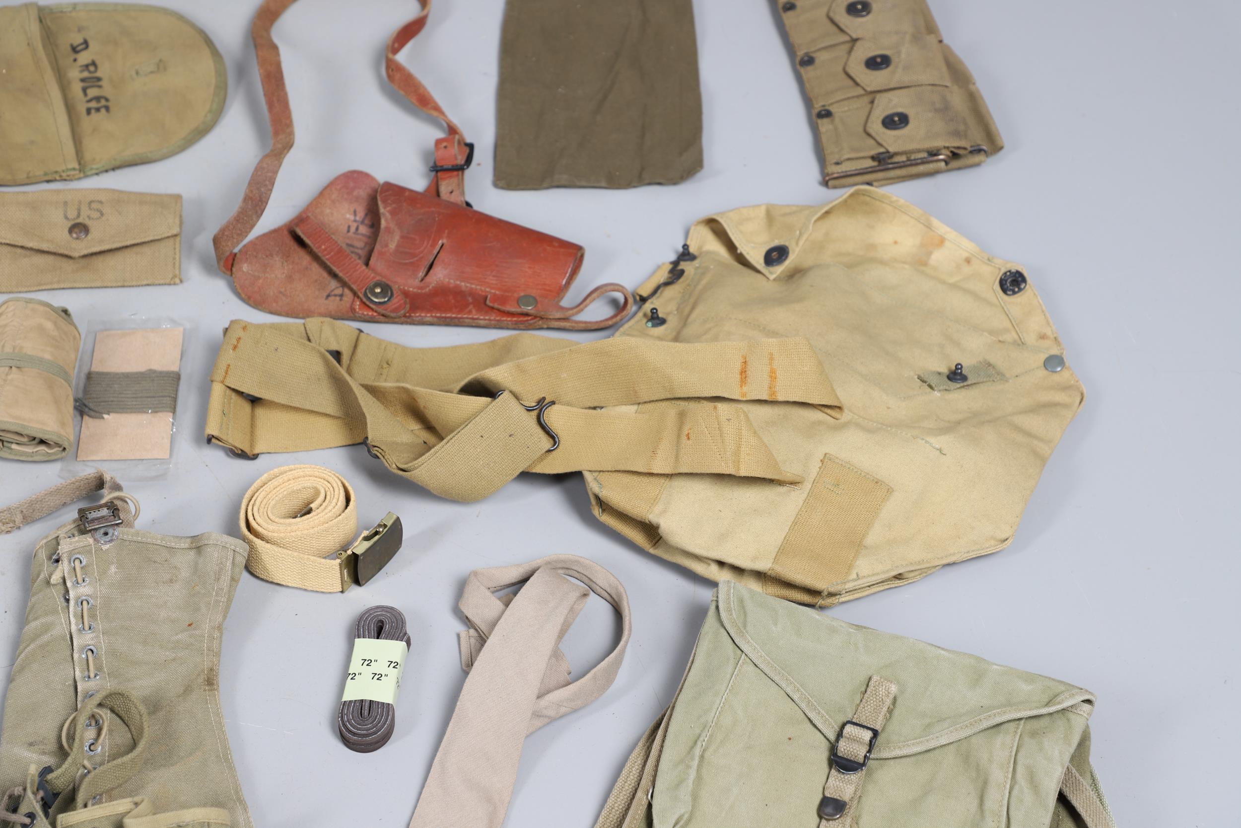 A COLLECTION OF SECOND WORLD WAR AND LATER AMERICAN WEBBING AND SIMILAR ITEMS. - Image 7 of 29