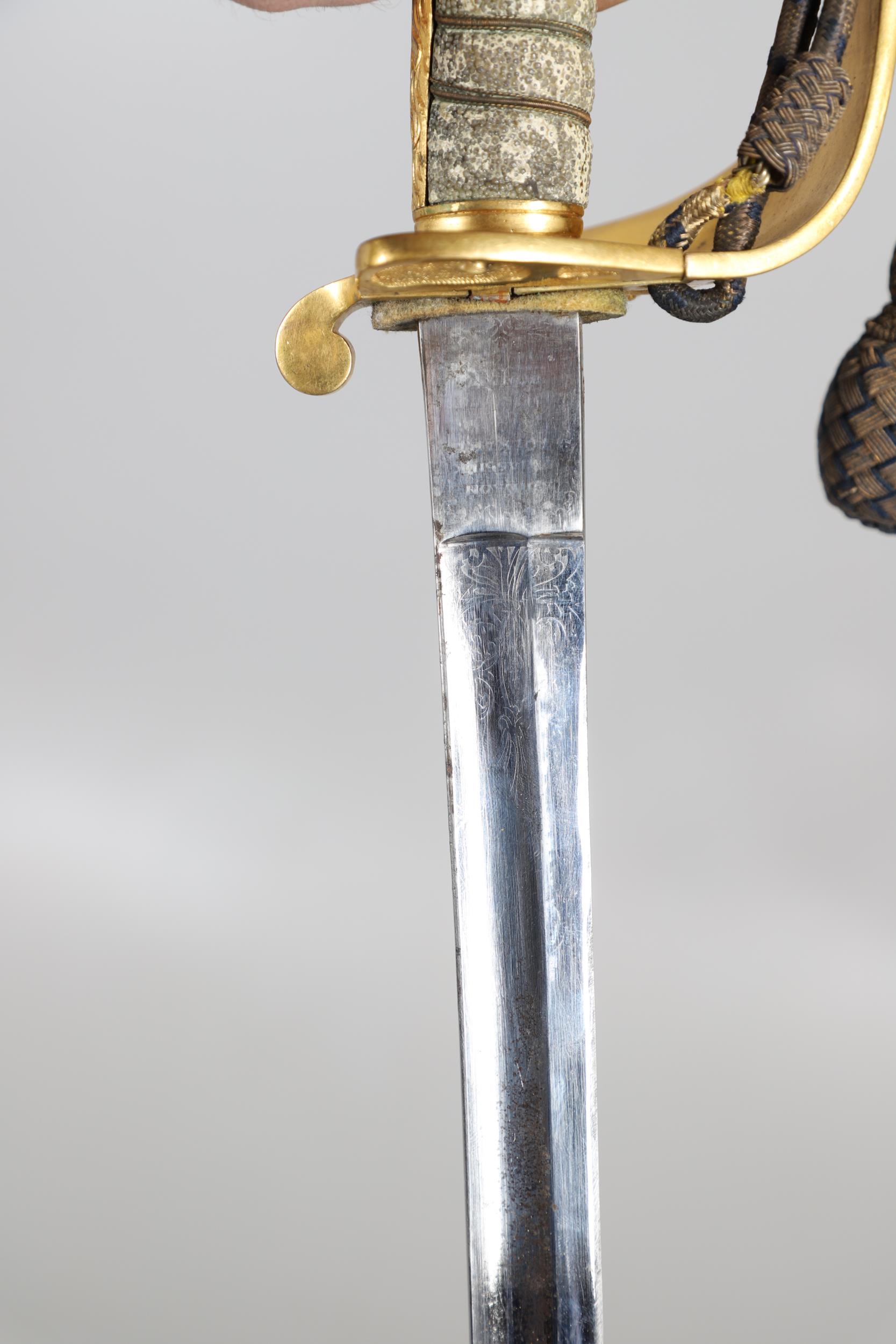 A VICTORIAN 1827 PATTERN ADMIRALS SWORD AND SCABBARD. - Image 14 of 22