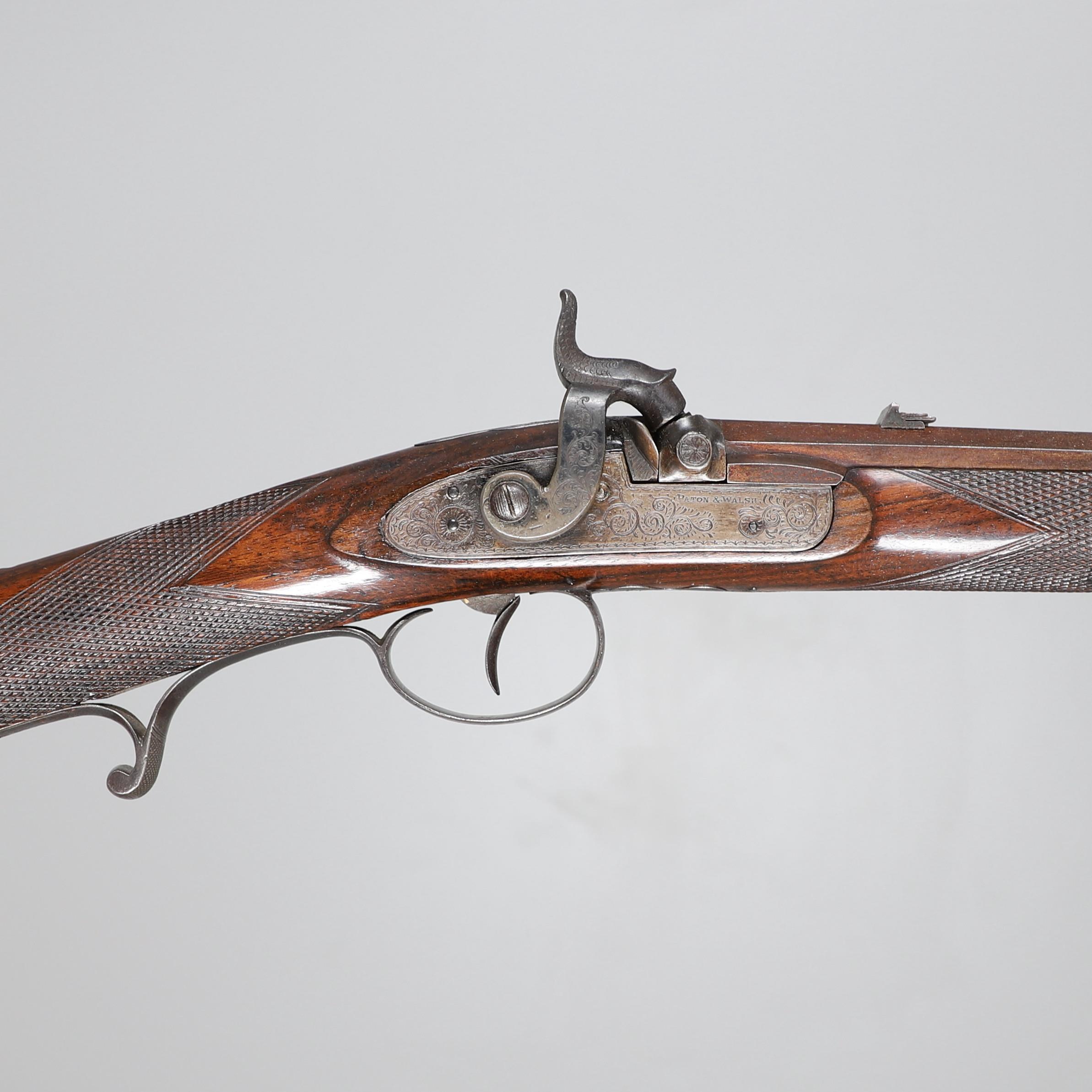 A FINE SCOTTISH PERCUSSION DEER RIFLE BY PATON AND WALSH OF PERTH.