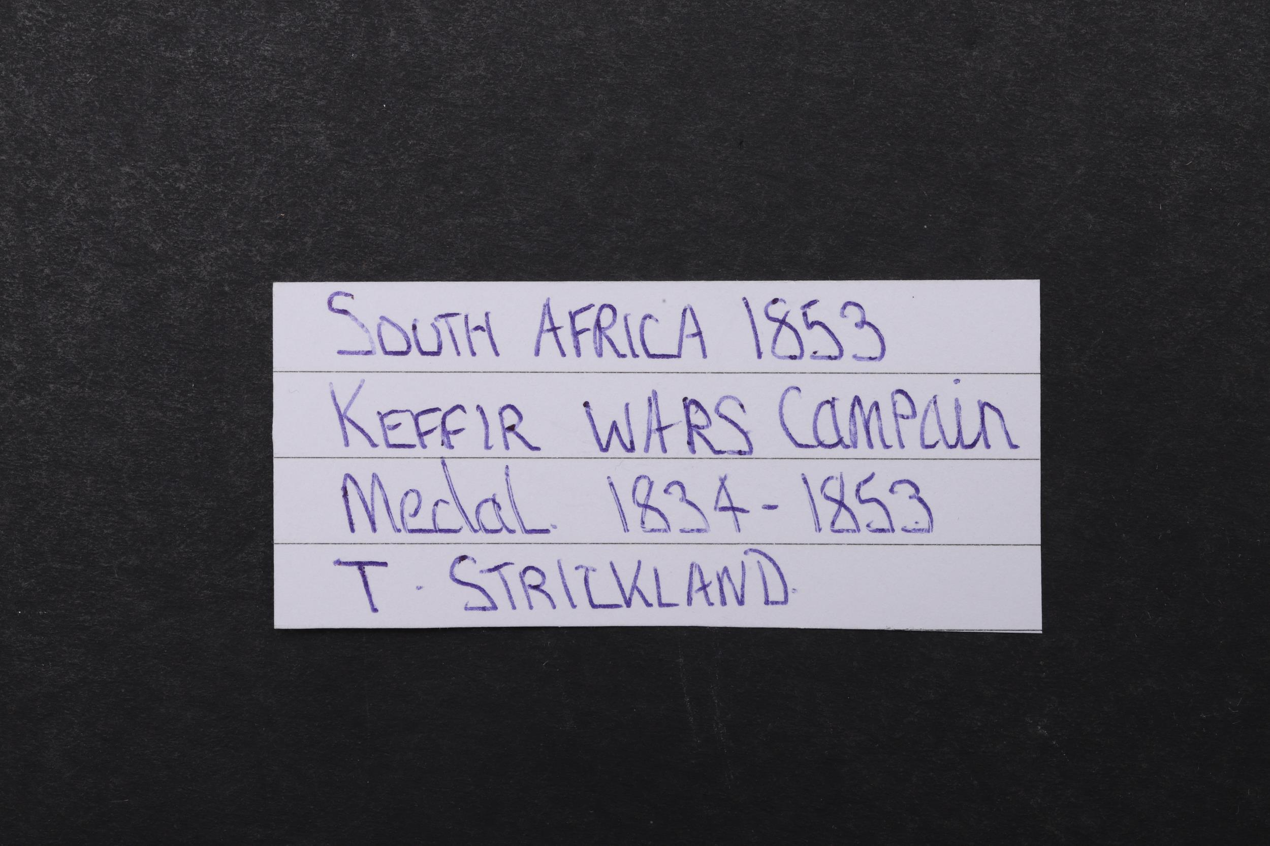 A SOUTH AFRICA 1853 MEDAL POSSIBLY TO DEPUTY ASST. COMMISSARY GENERAL STRICKLAND. - Bild 6 aus 6