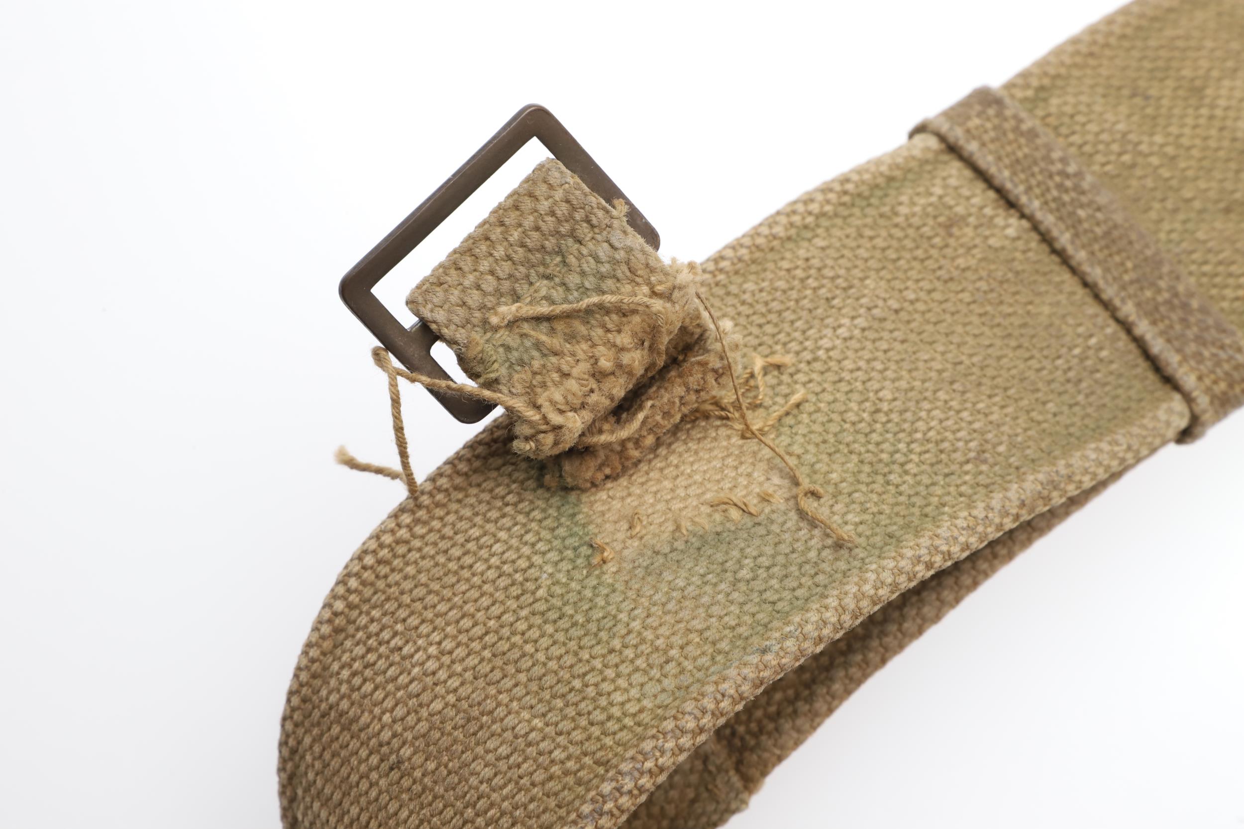 A 1937 PATTERN WEBBING HOLSTER, POUCH AND BELT. - Image 7 of 8