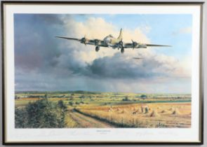 MISSION COMPLETED BY ROBERT TAYLOR, COLOUR PRINT SIGNED BY THE ARTIST AND FIVE PILOTS.