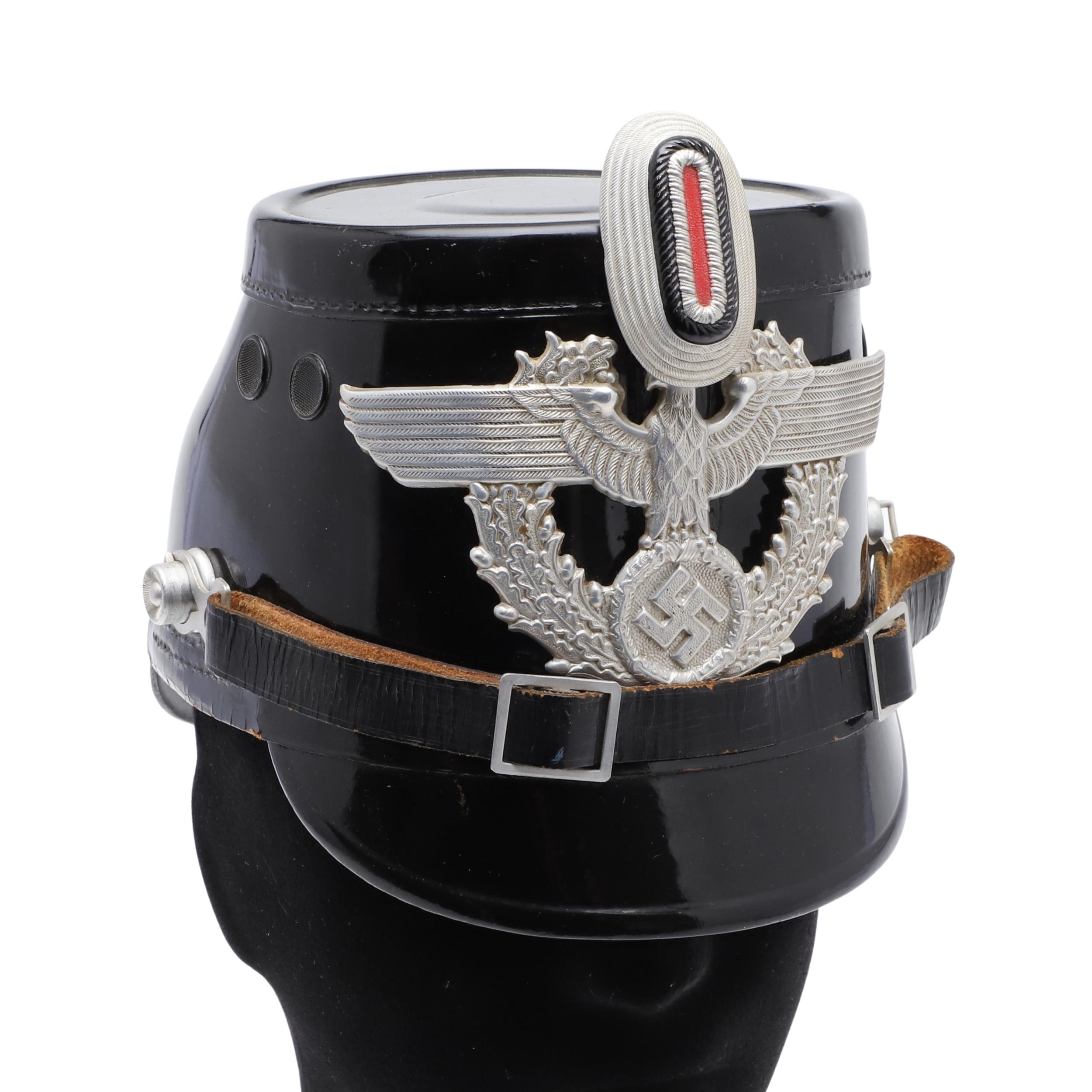 A SECOND WORLD WAR GERMAN POLICE SHAKO. - Bild 2 aus 10