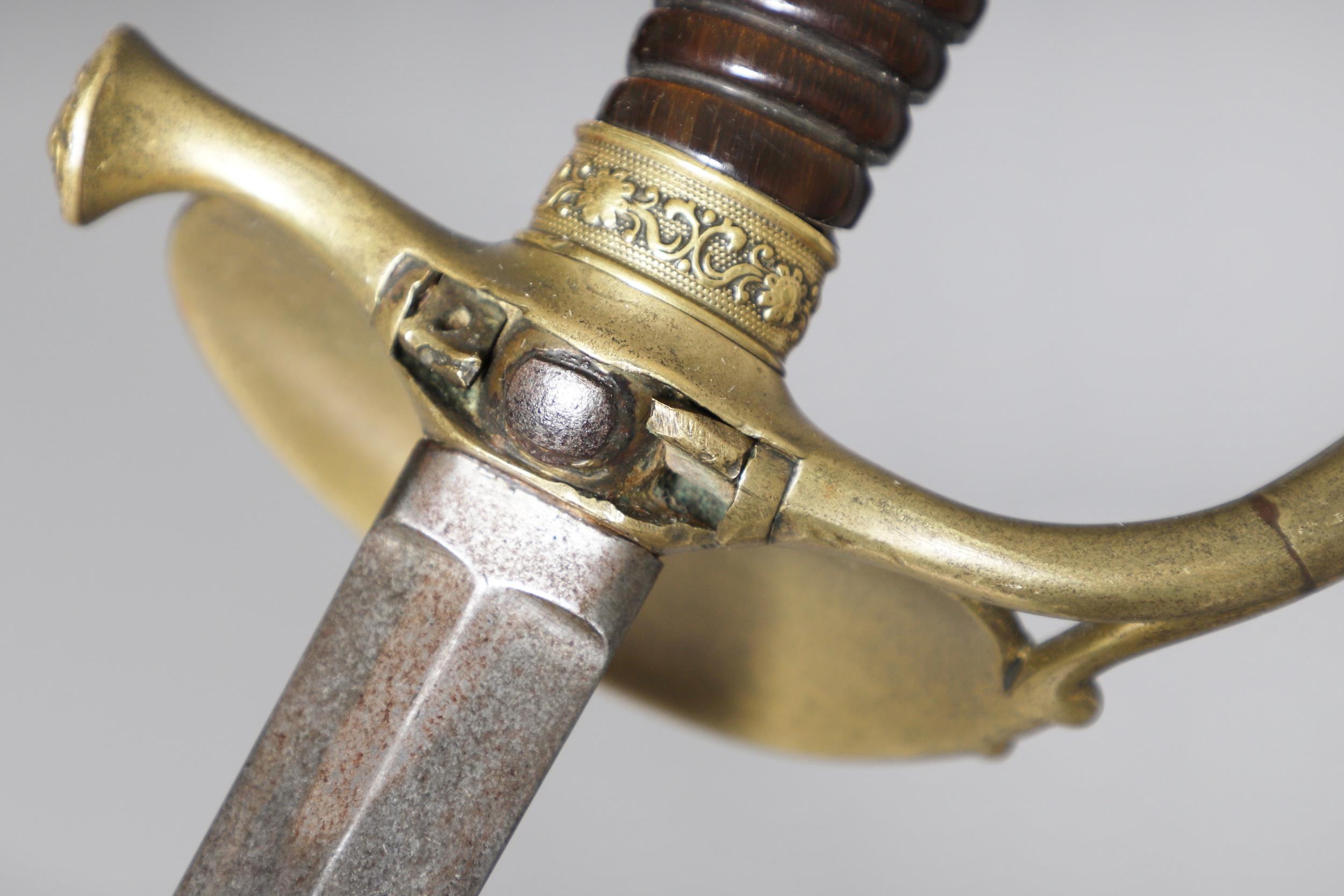 A 19TH CENTURY BELGIAN SMALL SWORD, ANOTHER SIMILAR AND A HARPOON POINT. - Image 15 of 15