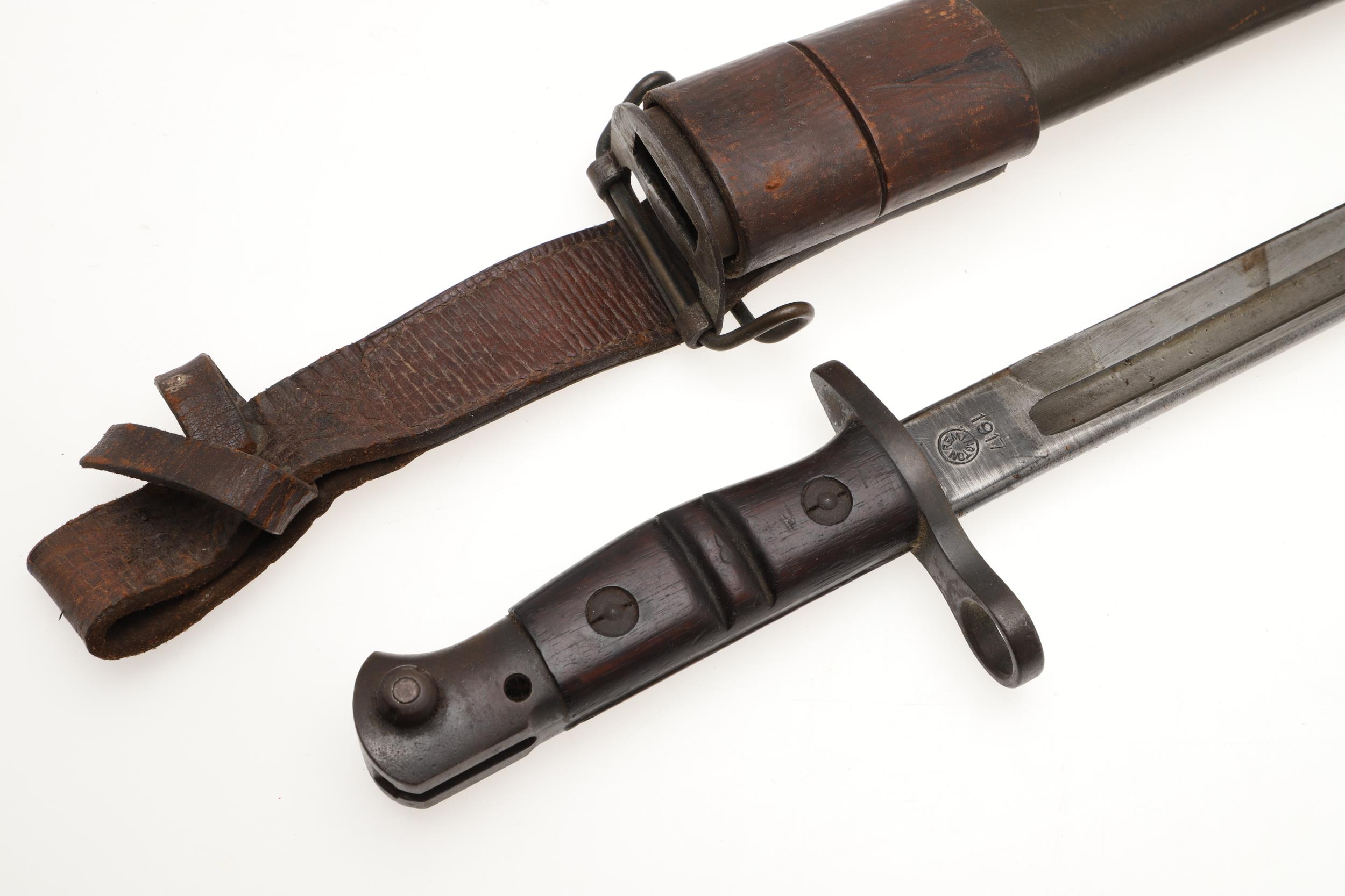 AN AMERICAN REMINGTON FIRST WORLD WAR 1917 PATTERN BAYONET AND SCABBARD. - Image 3 of 8