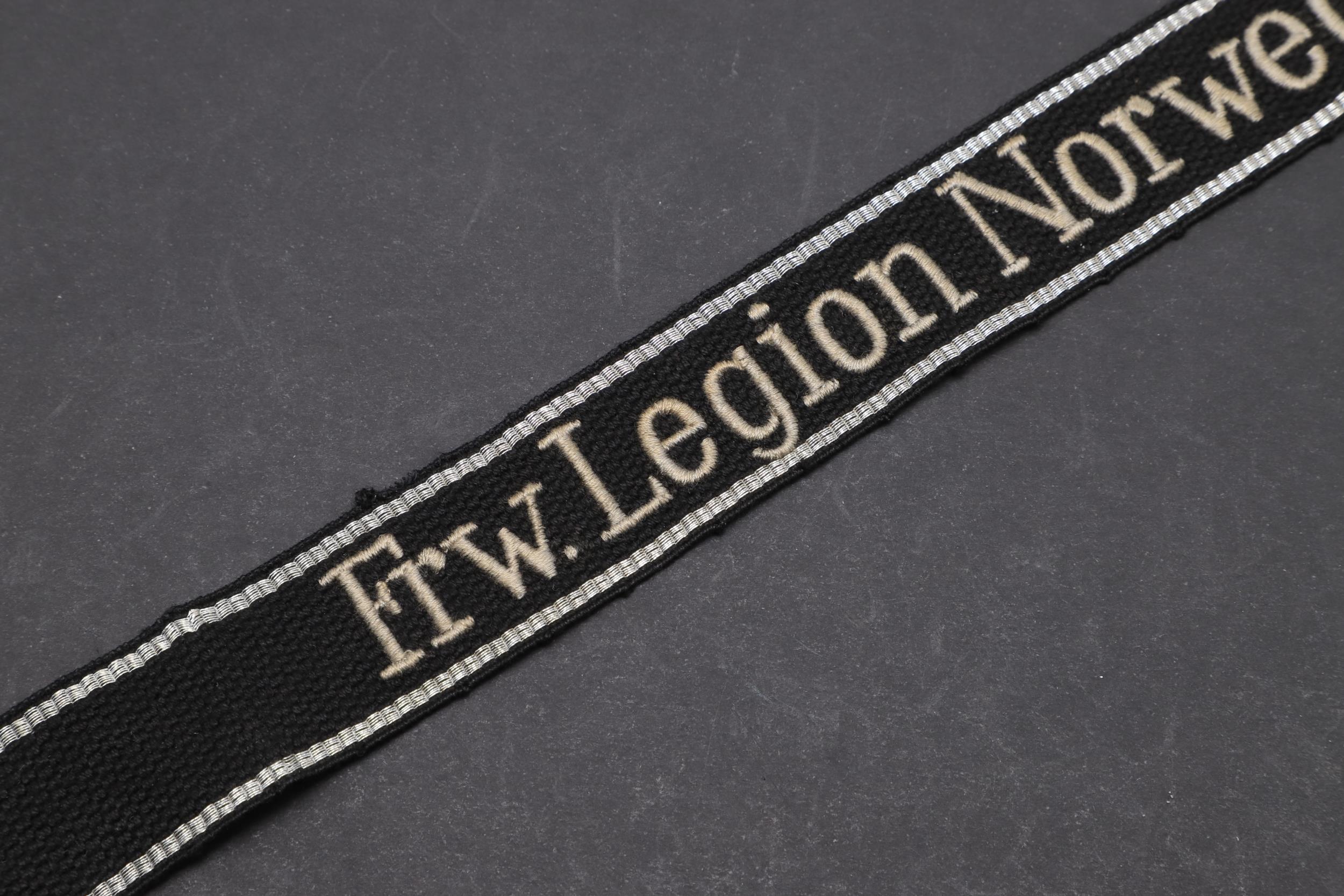 A SECOND WORLD WAR GERMAN WAFFEN-SS FRW. LEGION NORWEGEN CUFFBAND. - Image 5 of 12