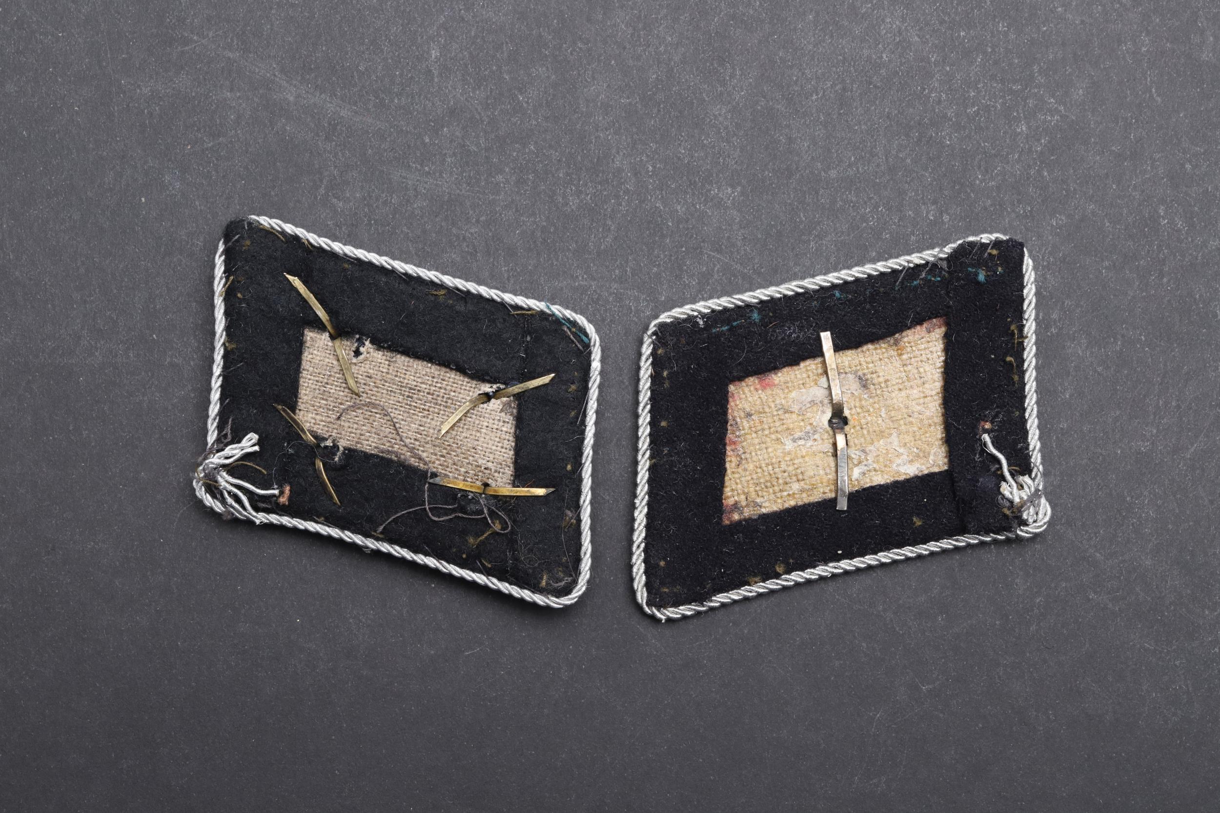 A PAIR OF SECOND WORLD WAR GERMAN SS OFFICER'S COLLAR PATCHES. - Image 3 of 3