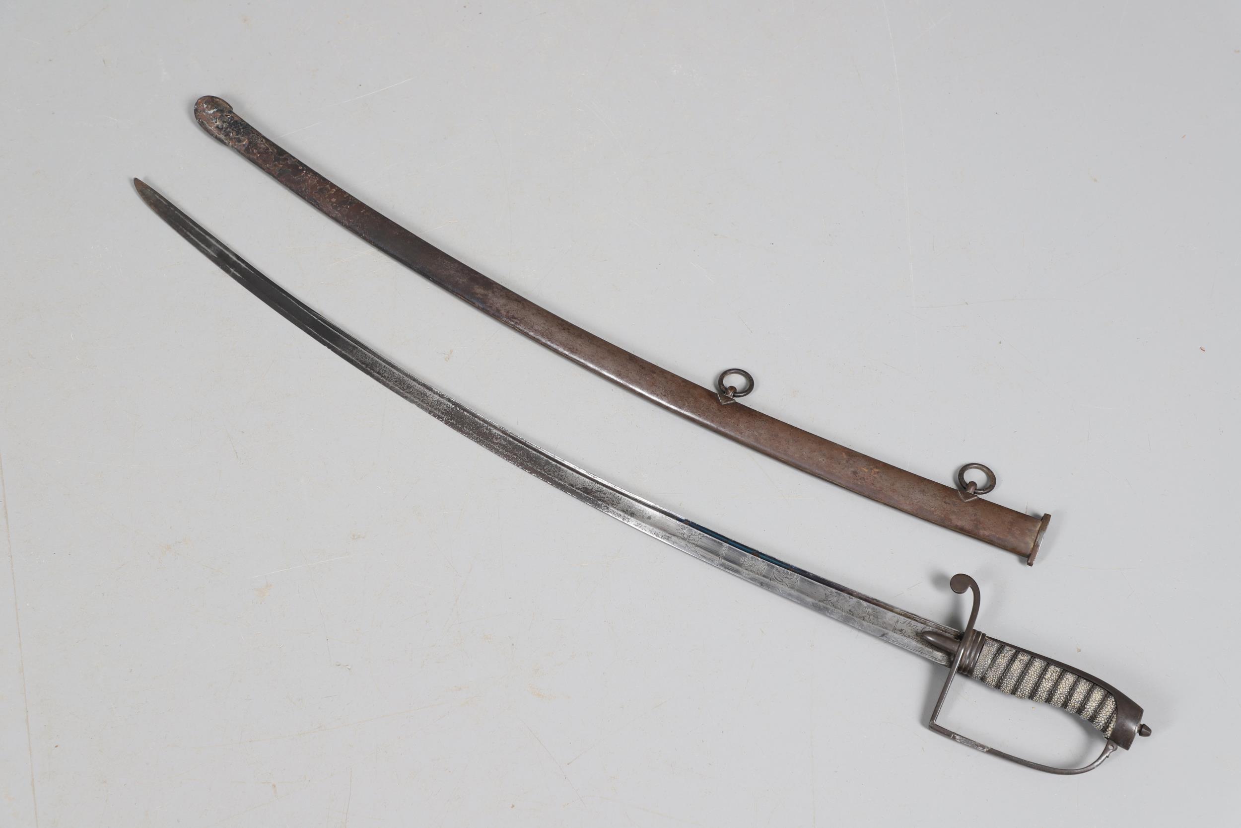 A 1788 PATTERN LIGHT CAVALRY OFFICER'S SWORD AND SCABBARD BY THOMAS GILL OF BIRMINGHAM. - Image 7 of 16