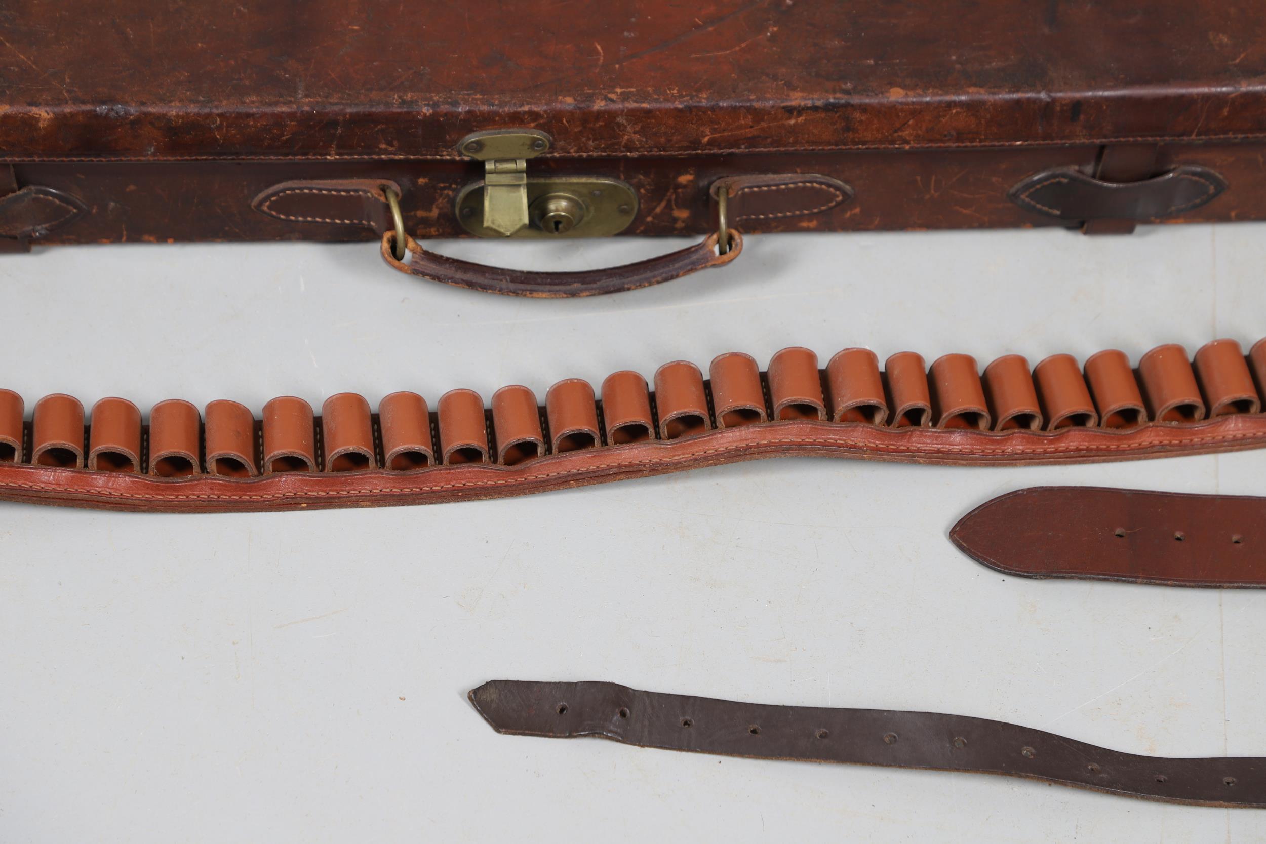 A LEATHER SHOTGUN CASE AND OTHER GUN CASES. - Image 10 of 16