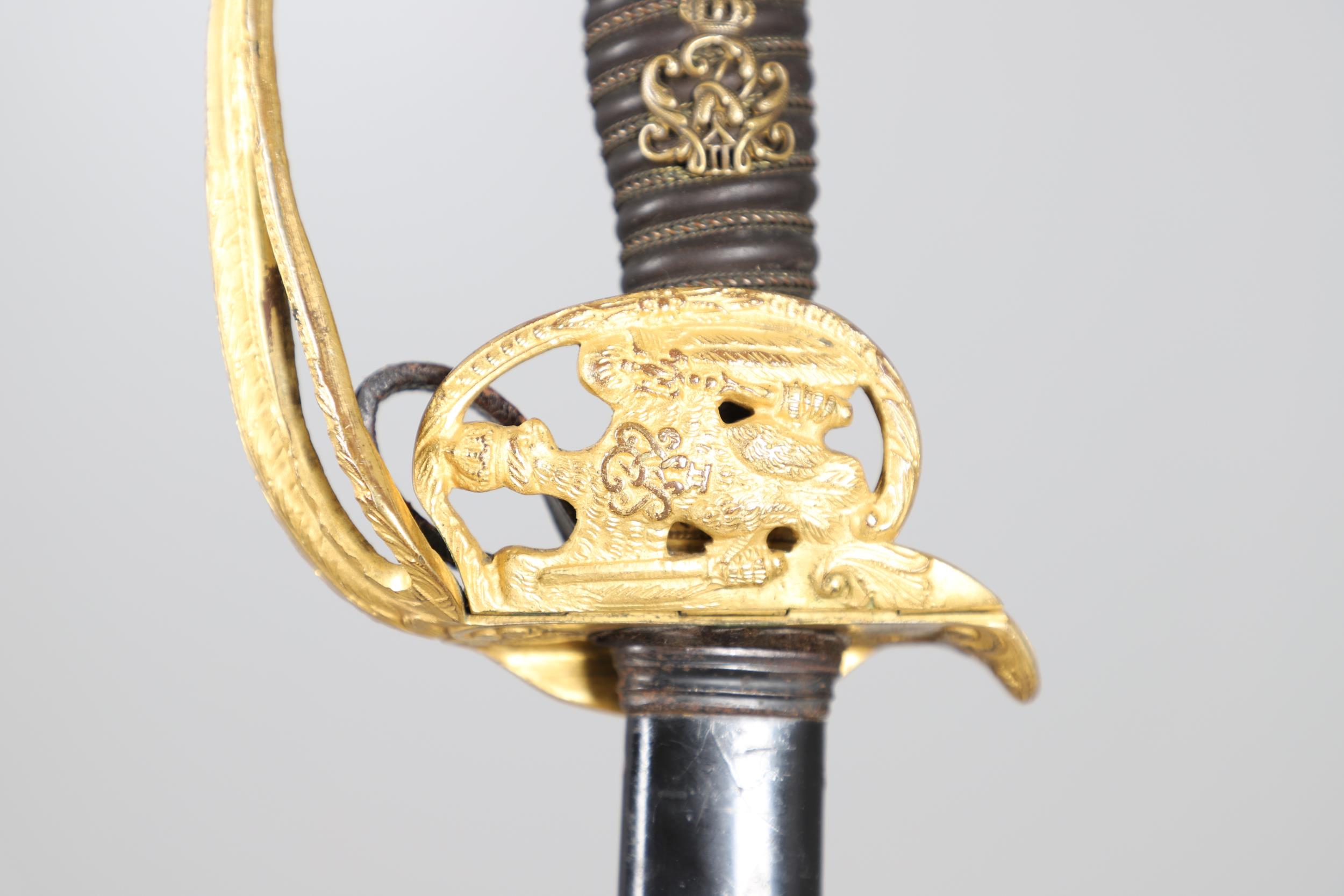 PRUSSIAN SENIOR INFANTRY OFFICER'S 1889 PATTERN SWORD AND SCABBARD. - Image 3 of 13