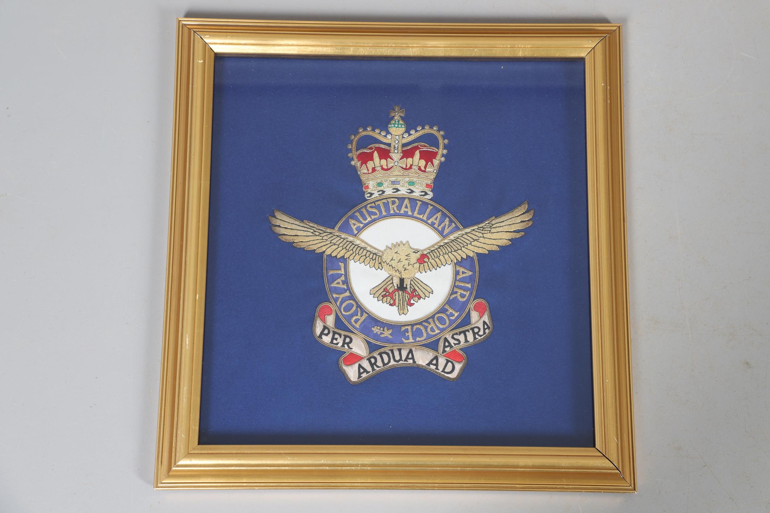 A COLLECTION OF FRAMED NEEDLEWORK MILITARY AND ROYAL CRESTS. - Image 4 of 16