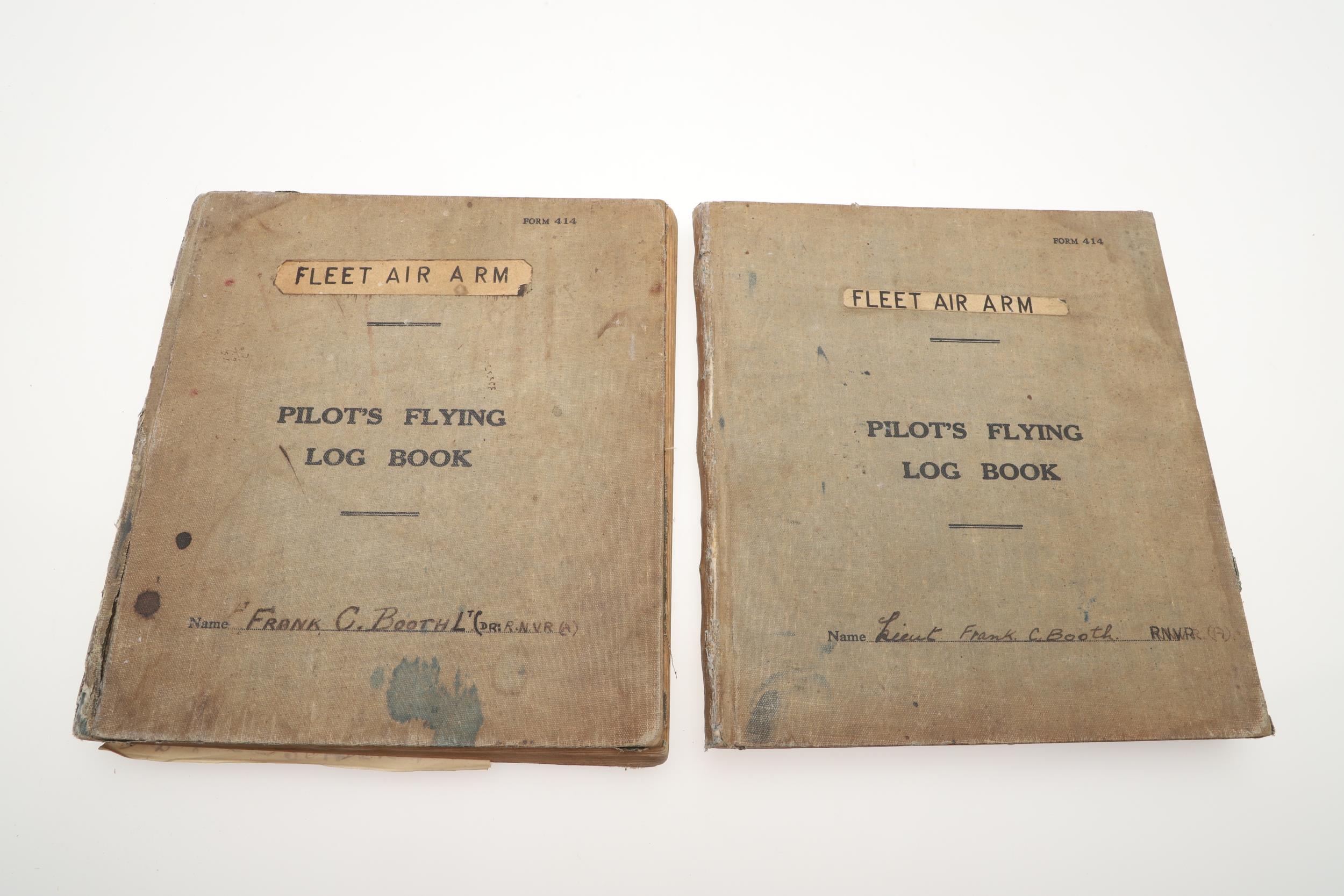 THE SECOND WORLD WAR FLYING LOG BOOKS OF LT CDR. FRANK C. BOOTH. - Image 2 of 6
