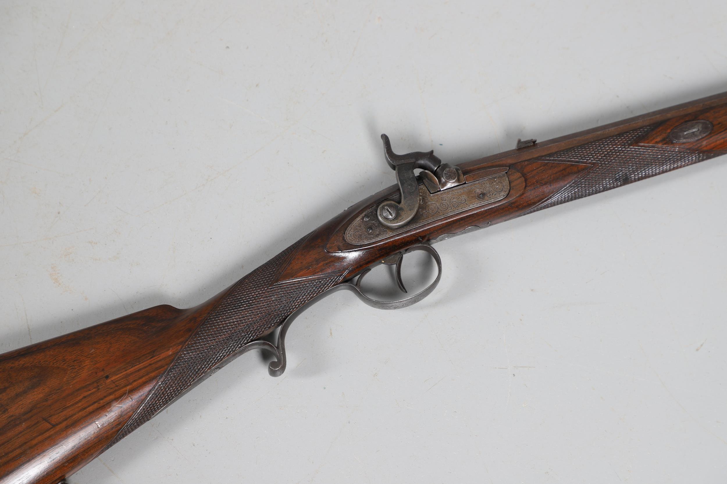 A FINE SCOTTISH PERCUSSION DEER RIFLE BY PATON AND WALSH OF PERTH. - Image 9 of 15