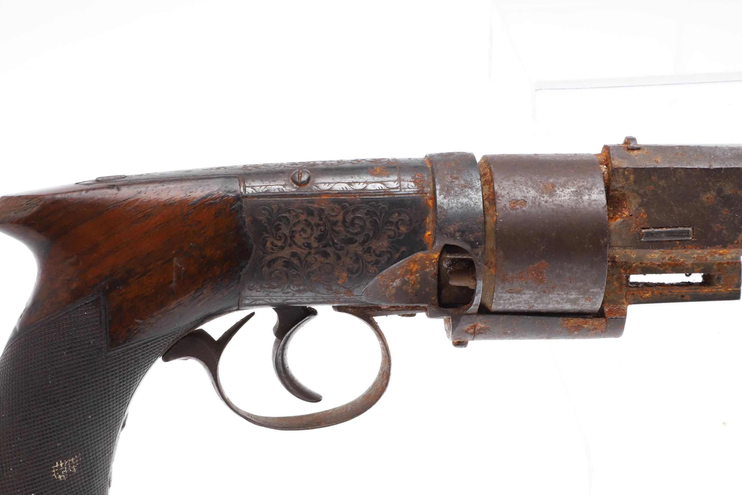 A HARVEY'S PATENT PERCUSSION REVOLVER, FIRST MODEL, NUMBER 3675. - Bild 3 aus 11