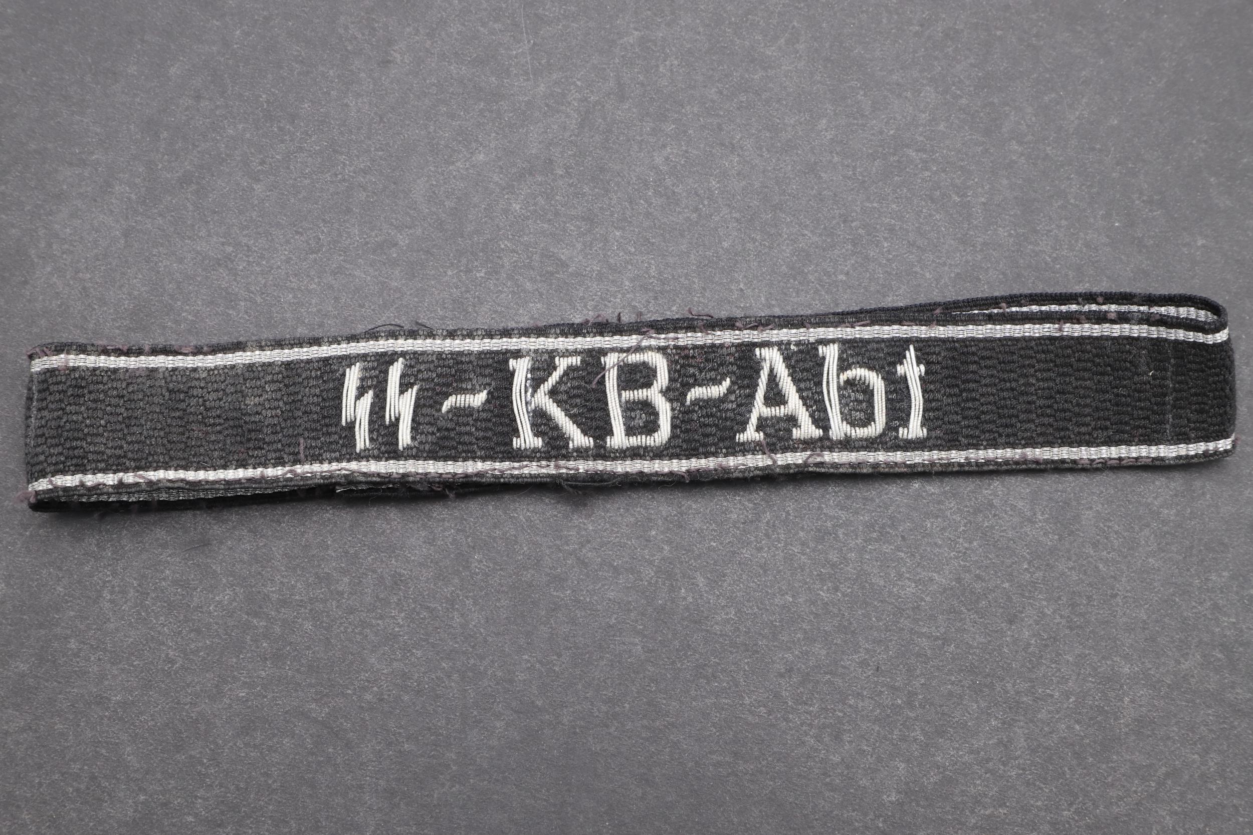 A SECOND WORLD WAR WAFFEN-SS OFFICER'S 'SS-KB-ABT' CUFFBAND. - Image 2 of 7
