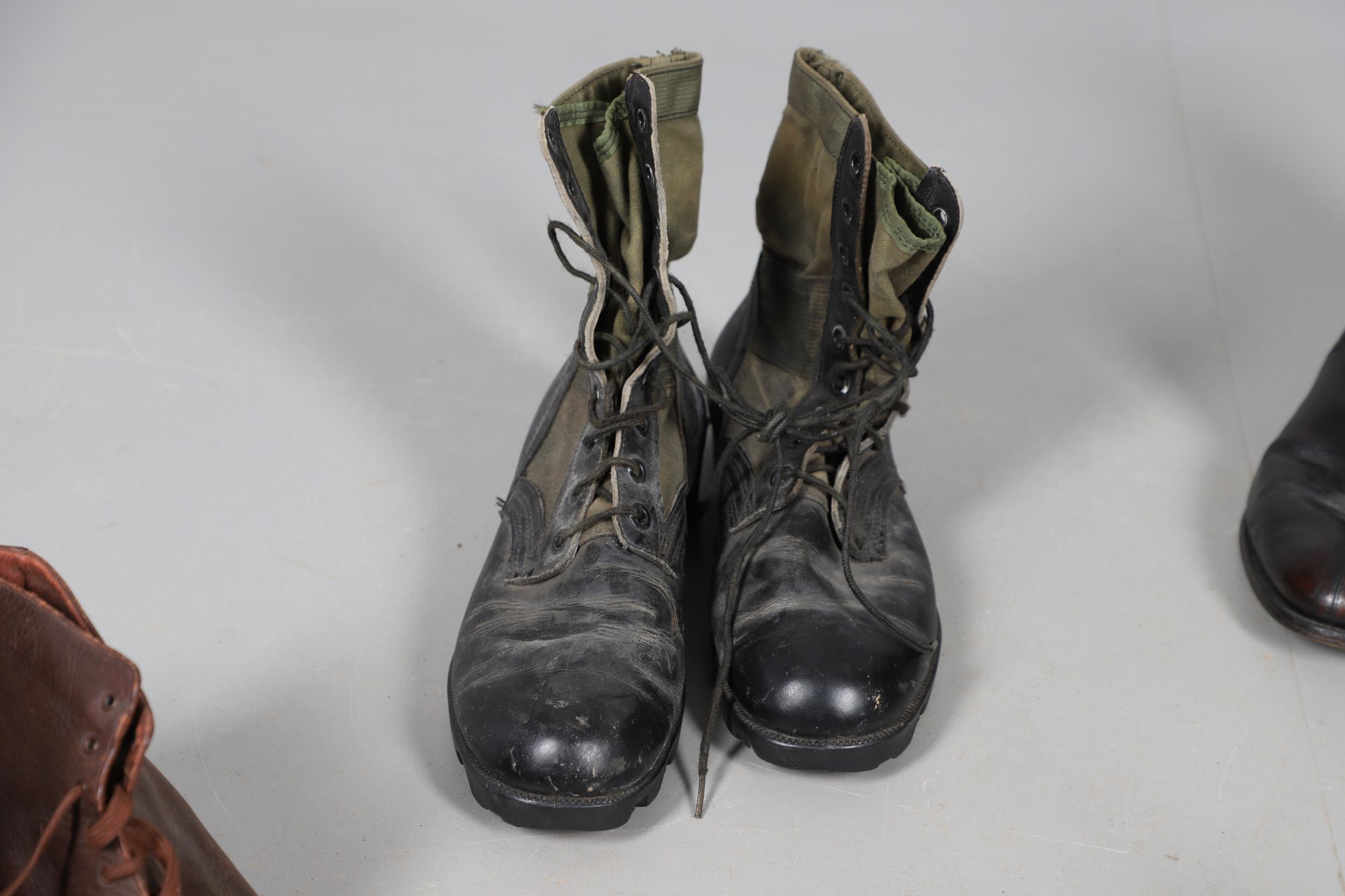 A COLLECTION OF MILITARY TYPE BOOTS TO INCLUDE A PAIR OF GERMAN TYPE BOOTS. - Image 3 of 14