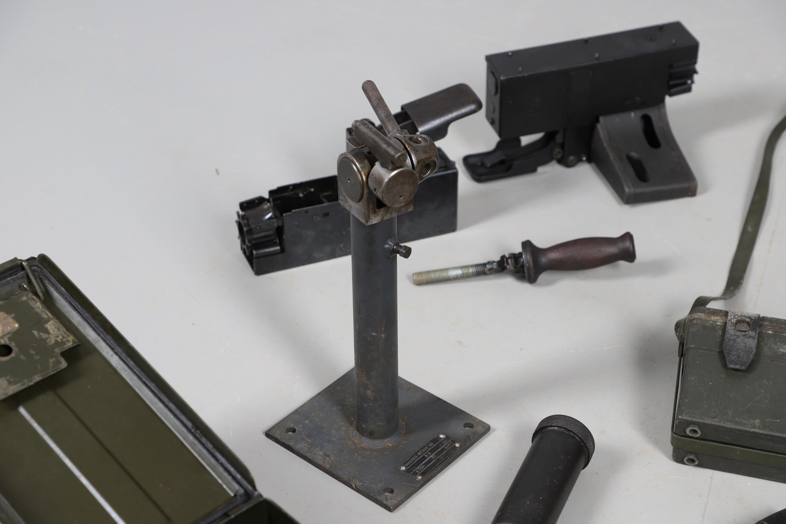 TWO MACHINE GUN BELT LOADING TOOLS AND A COLLECTION OF OTHER ITEMS. - Bild 5 aus 19