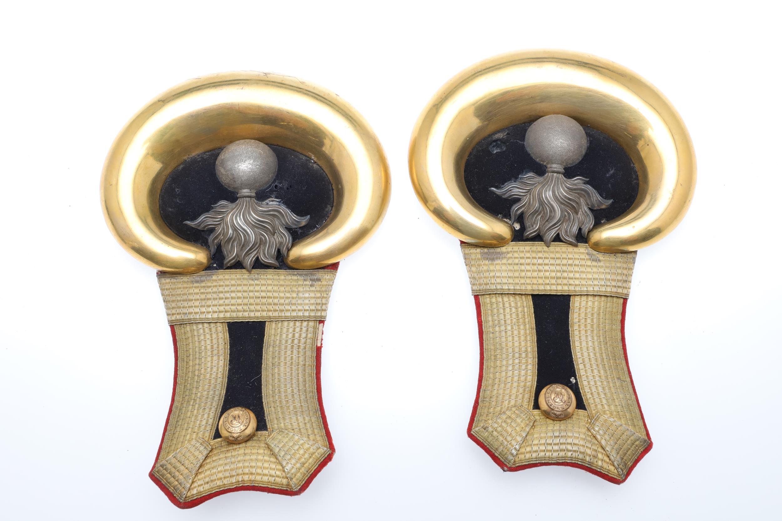 A PAIR OF VICTORIAN ROYAL ENGINEERS EPAULETTES. - Image 8 of 17