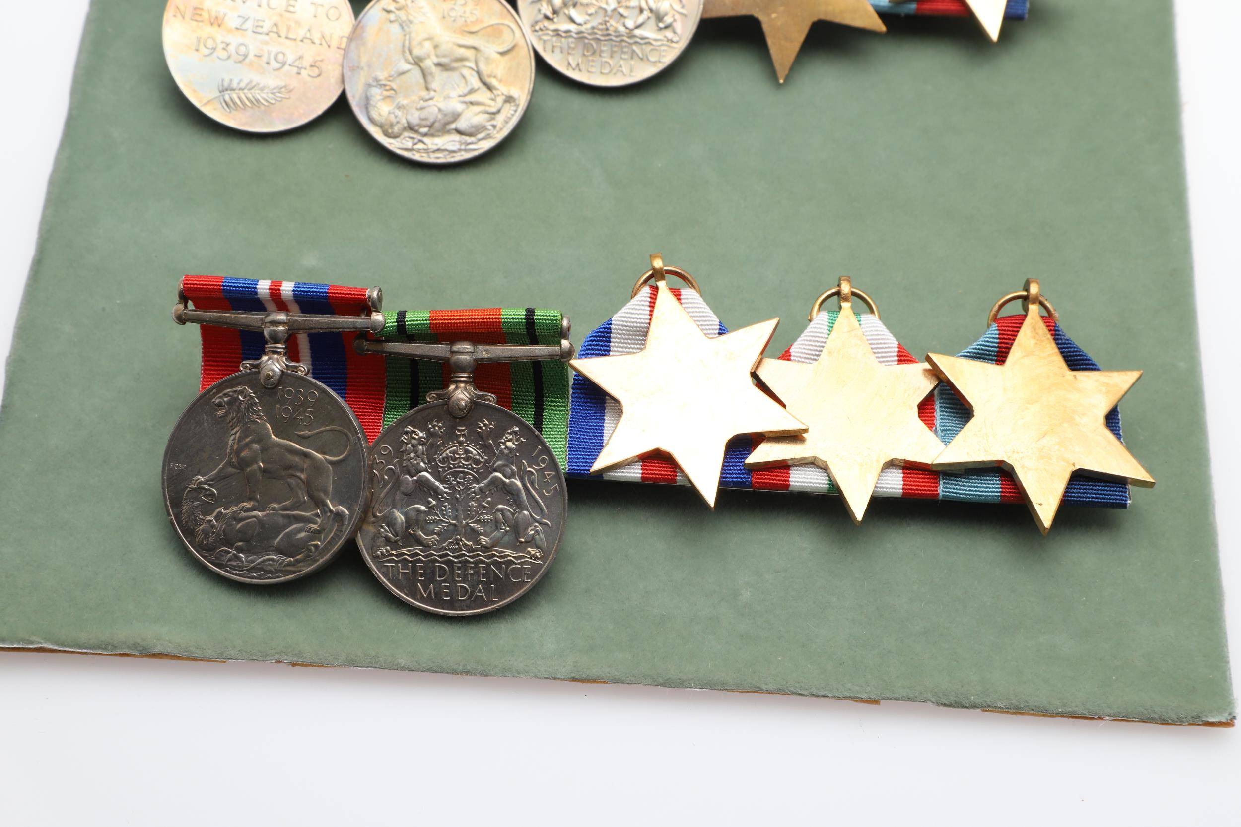 THREE BARS OF SECOND WORLD WAR MEDALS TO INCLUDE A NEW ZEALAND WAR SERVICE GROUP. - Image 5 of 11