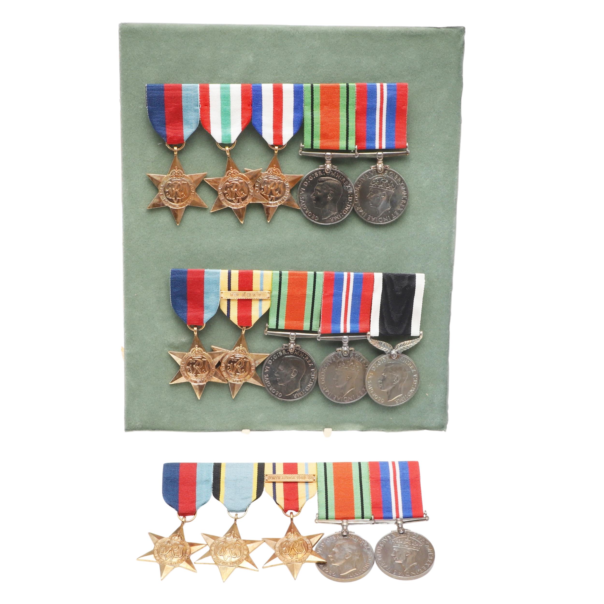 THREE BARS OF SECOND WORLD WAR MEDALS TO INCLUDE A NEW ZEALAND WAR SERVICE GROUP.