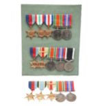 THREE BARS OF SECOND WORLD WAR MEDALS TO INCLUDE A NEW ZEALAND WAR SERVICE GROUP.